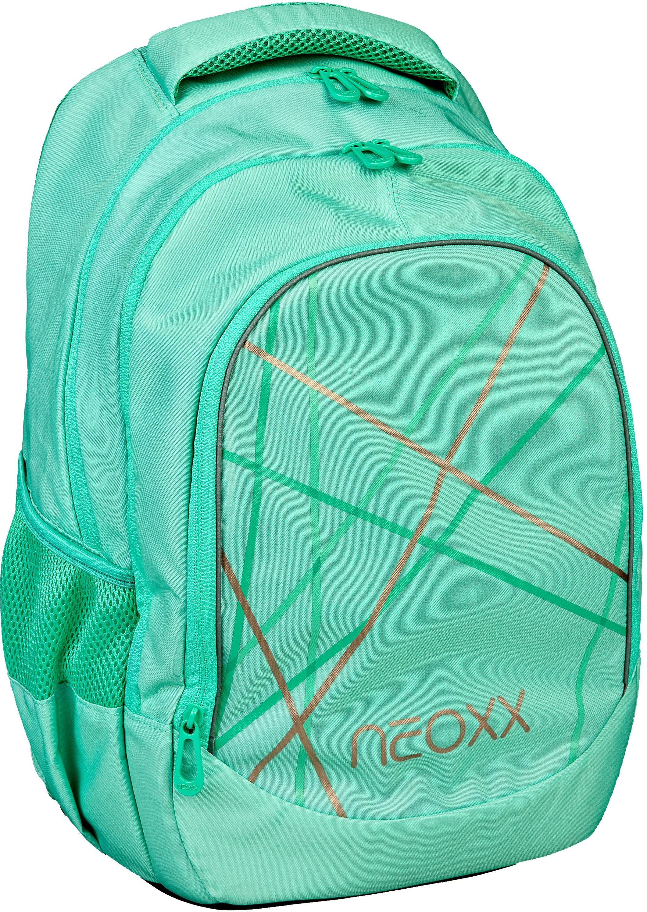 neoxx Schoolrugzak Fly, Mint to be van gerecyclede petflessen