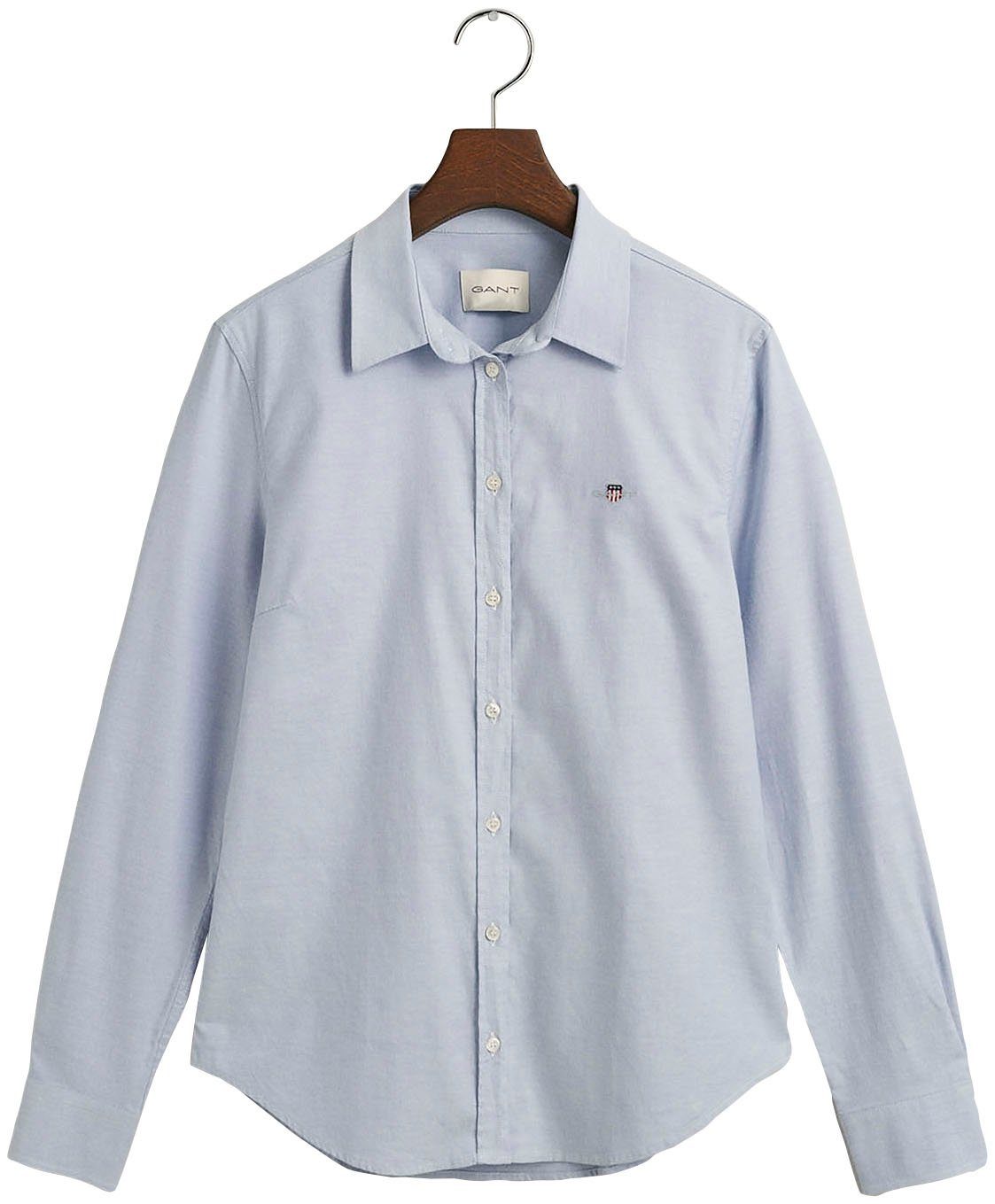 Gant Blouse met lange mouwen Nieuwe Slim Stretch Oxford Blouse voor comfortabel zitten en bewegingsvrijheid, new slim stretch, kreukvrij