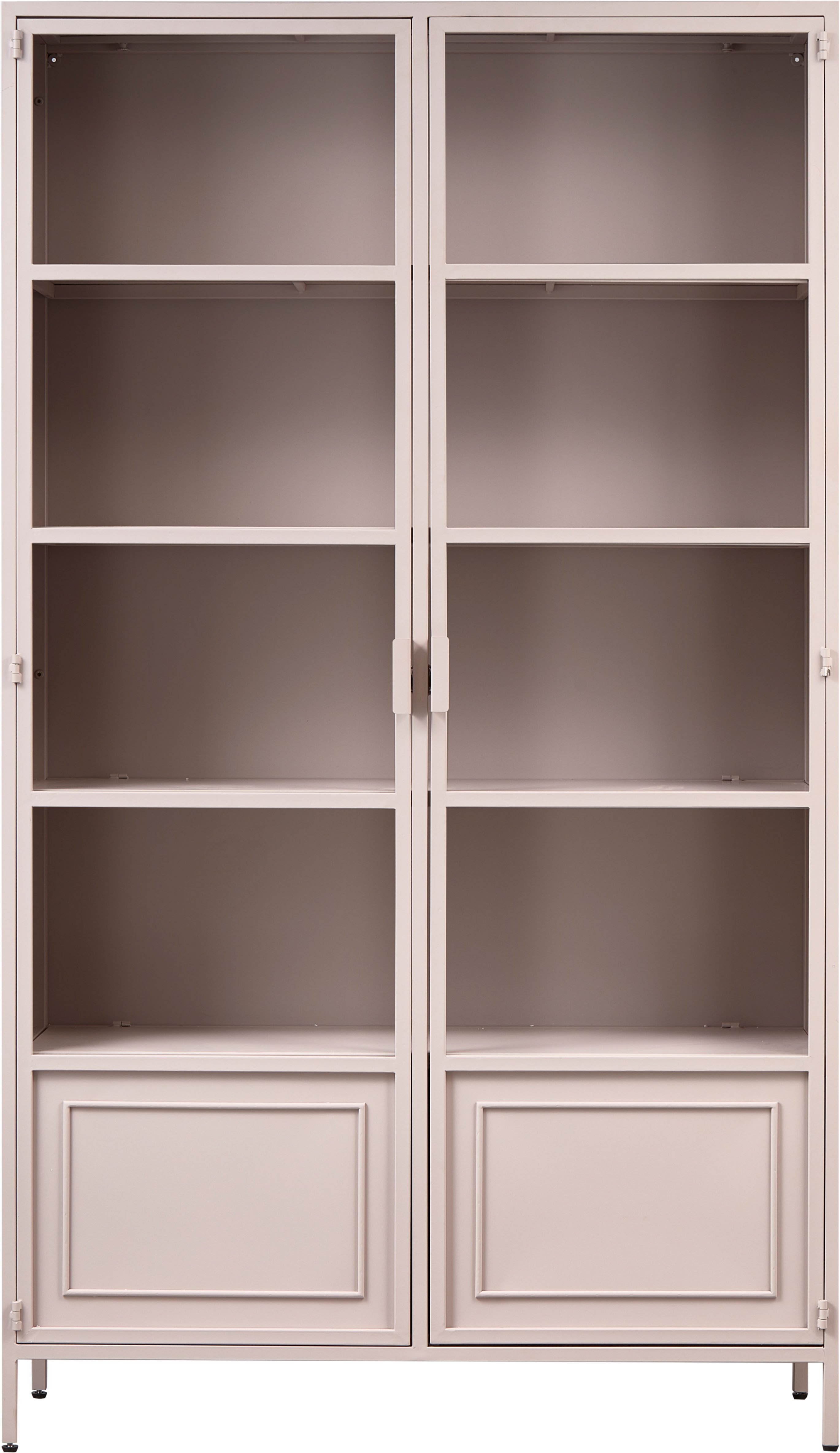 WOOOD Vitrinekast Ronja Halfglazen vitrine van gepoedercoat metaal, H 189 cm x B 110 cm