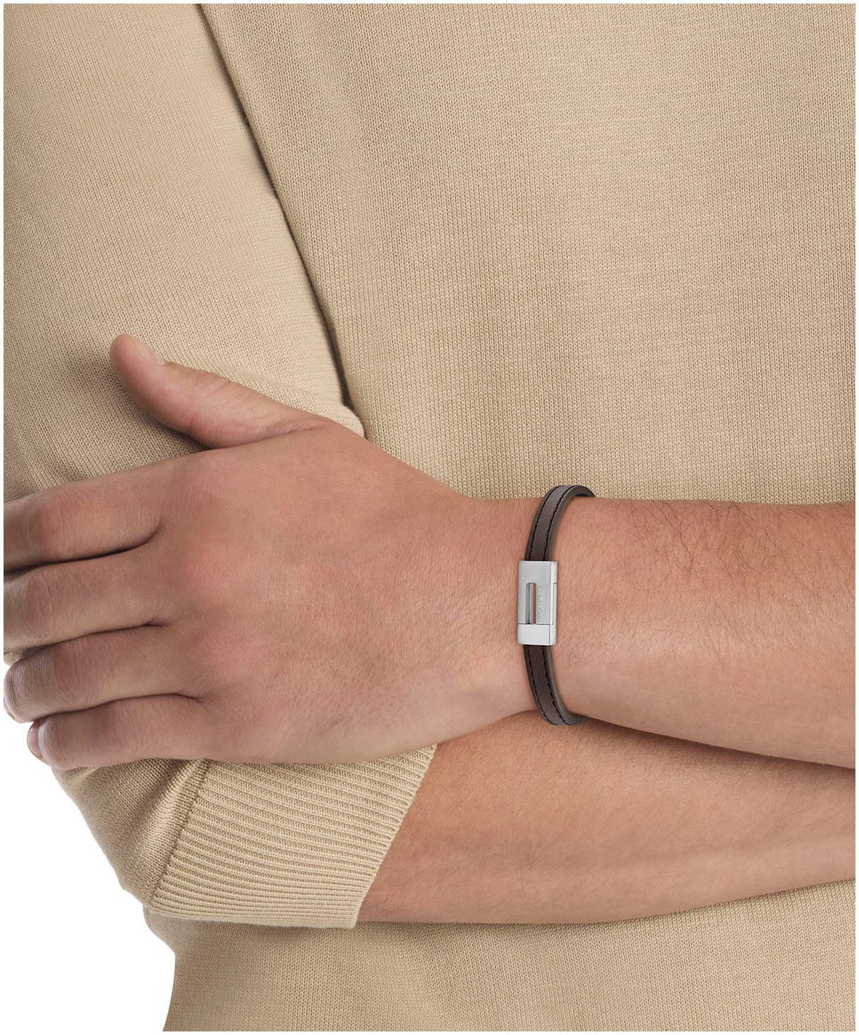 Calvin Klein Leren armband CK EXPOSED, 35100020, 35100021