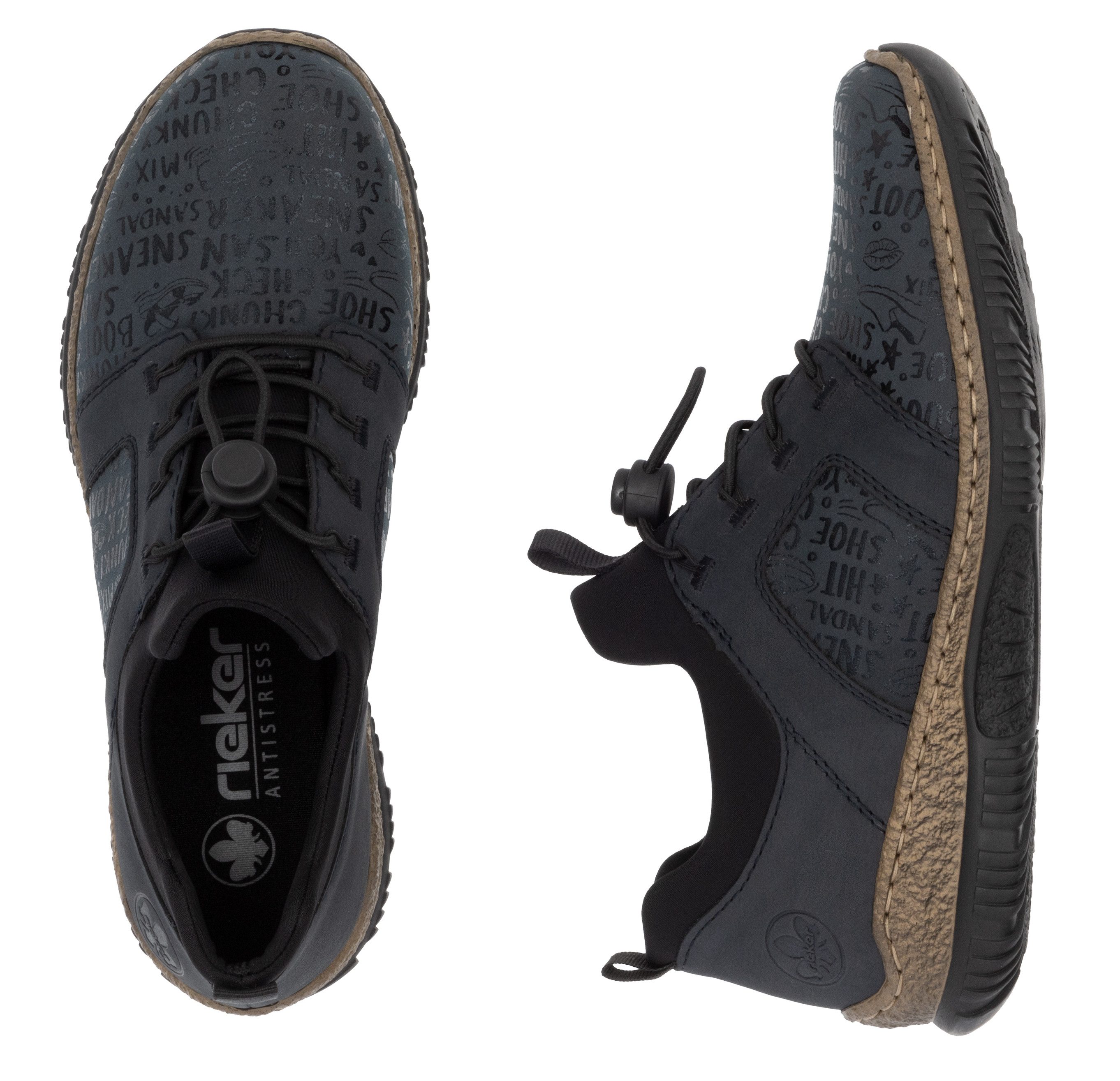 Rieker Slip-on sneakers , instapschoen, vrijetijdsschoen, lage schoen met praktische aanhaallussen