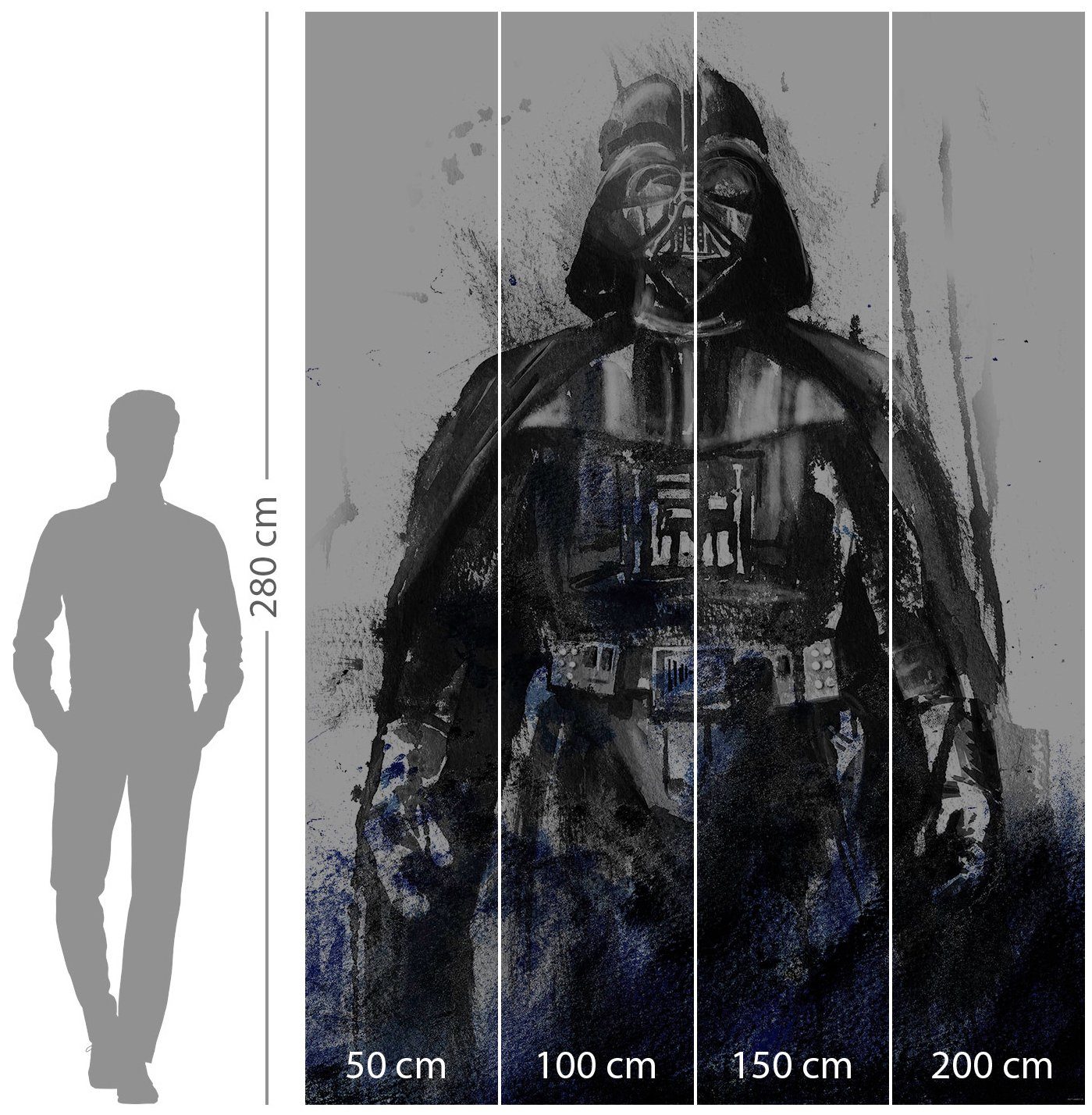 Komar Vliesbehang Digitale print vlies - Star Wars Watercolor Vader - Afmeting 200 x 280 cm