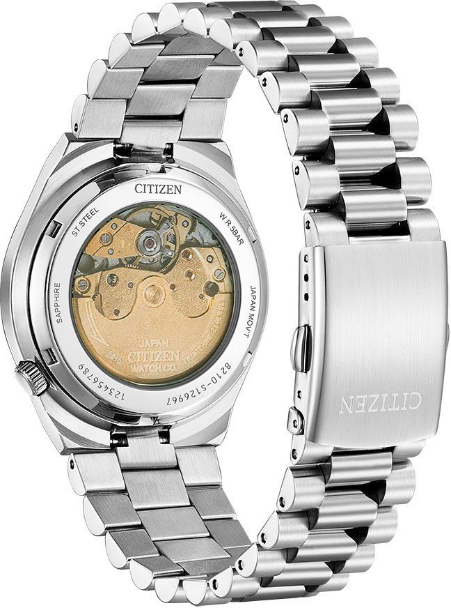 Citizen Automatisch horloge Tsuyosa Polshorloge, dameshorloge, herenhorloge, roestvrijstalen armband, saffierglas, datum