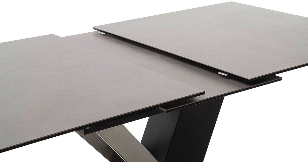 MCA furniture Eettafel MASSARO tafel met voet 160-210 cm Keramiek, metaal, synchronisatie-uittrekmechanisme, uittrekbaar, 6-8 personen