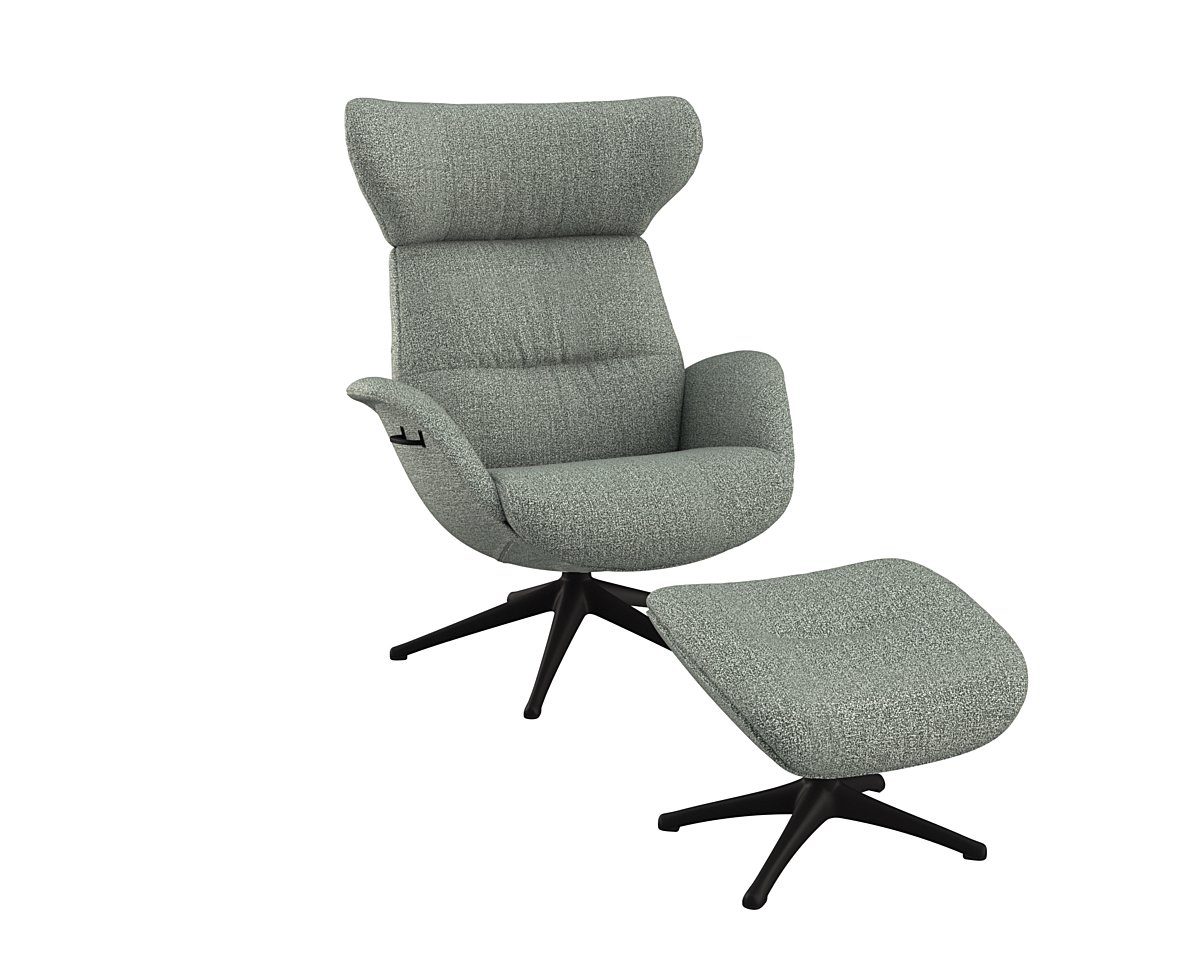 FLEXLUX Relaxfauteuil Relaxchairs More Eersteklas comfort, rug- en hoofdsteunverstelling, draaibaar, zwarte voet