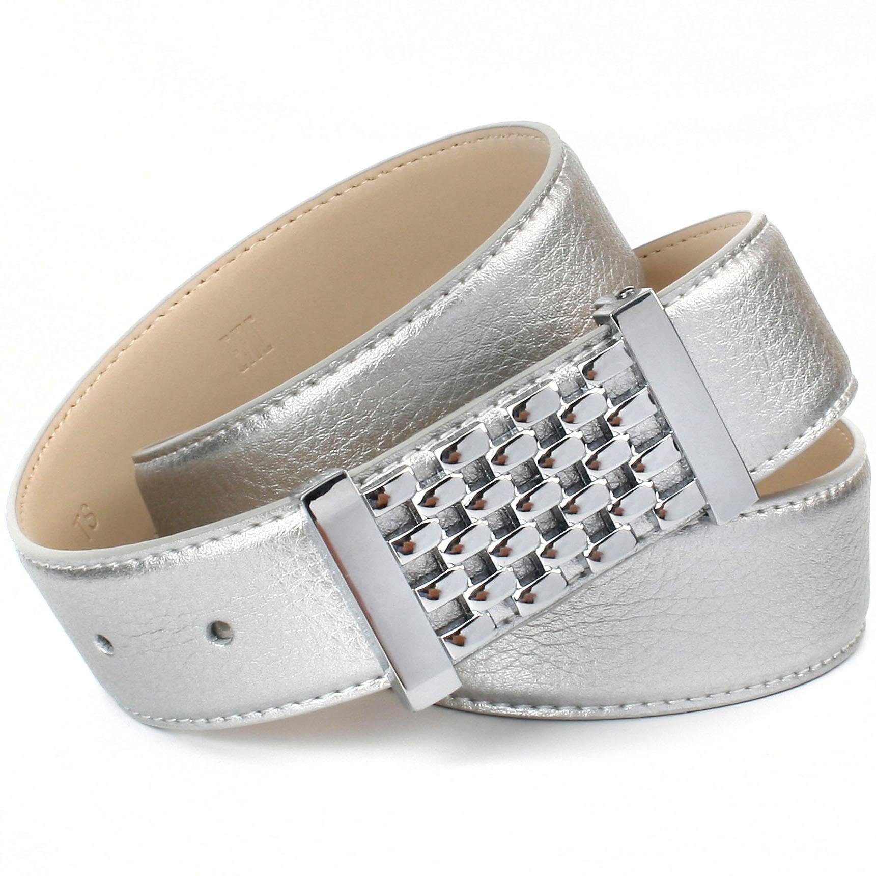 Anthoni Crown Leren riem met decoratieve gesp in rooster-look