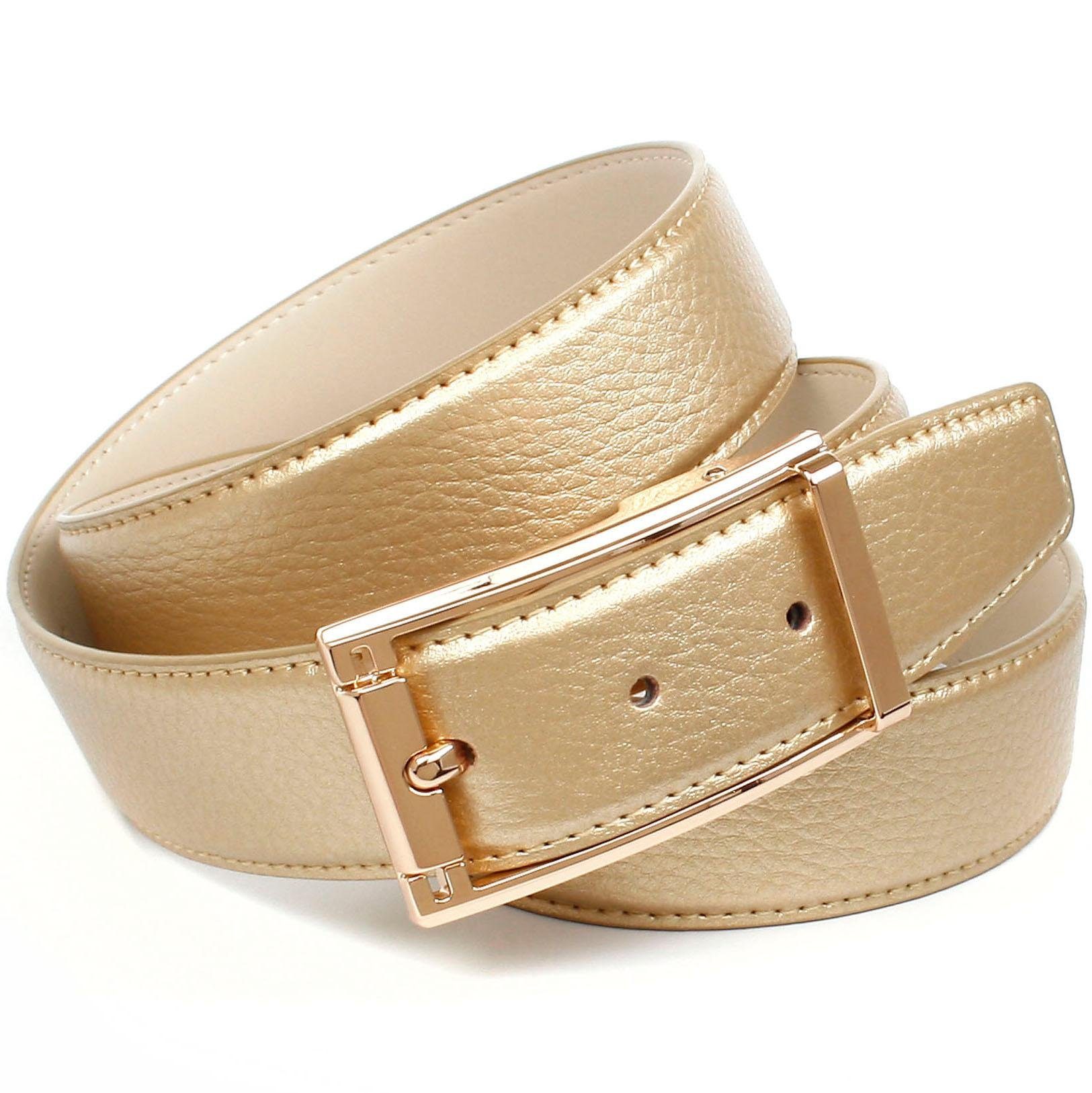Anthoni Crown Leren riem in een klassiek design en met glanzend oppervlak