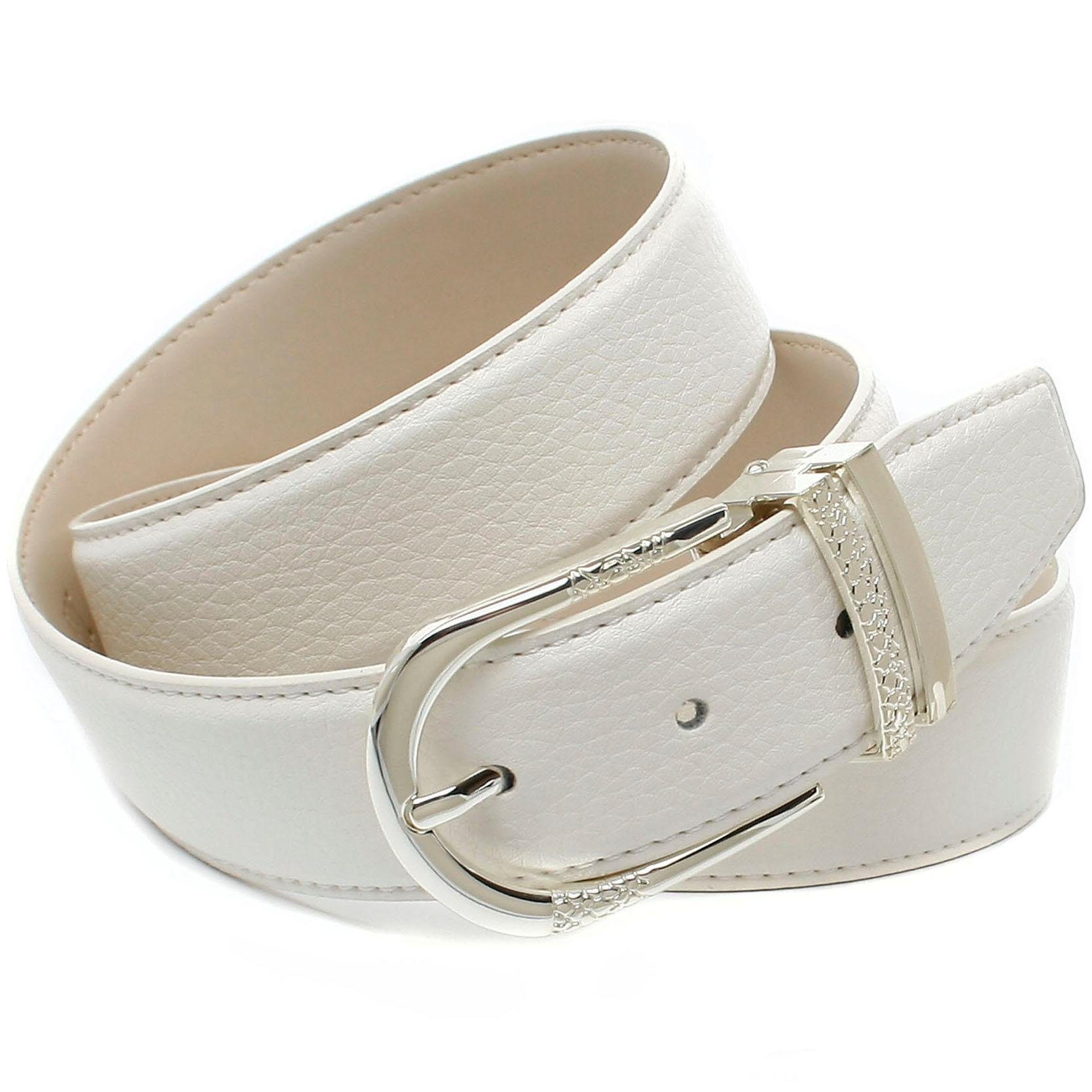 Anthoni Crown Leren riem met metalen passanten met mix van motieven