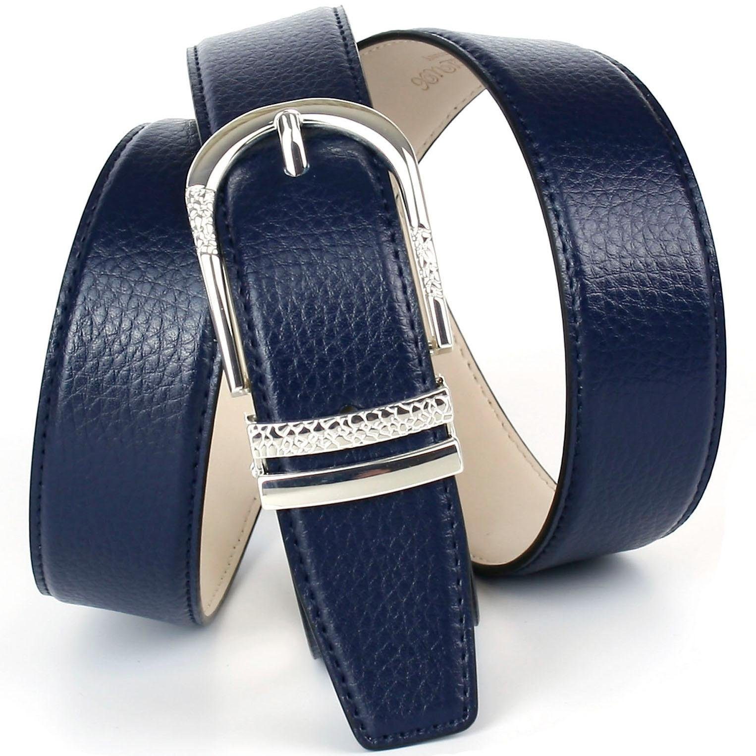 Anthoni Crown Leren riem met elegante pingesp, rundleer