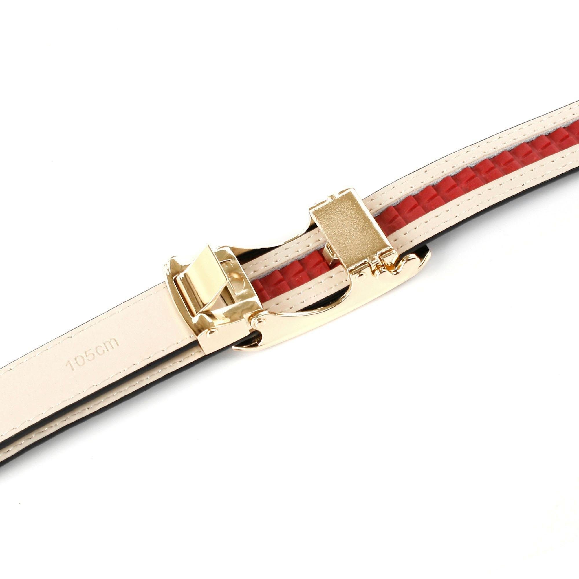 Anthoni Crown Leren riem met elegante gesp, grote siersteen in het midden