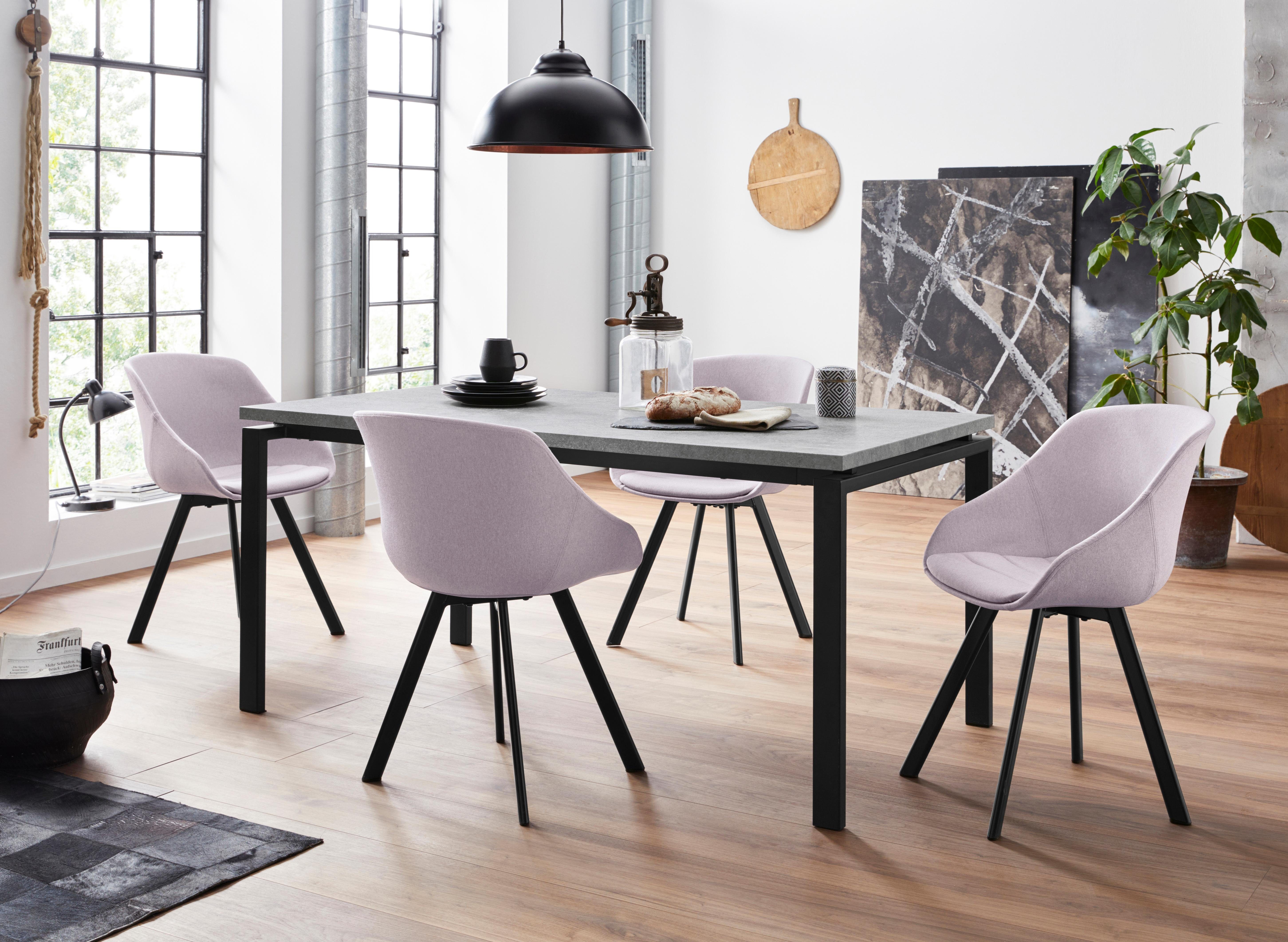 INOSIGN Eethoek met 4 stoelen (5-delig) eethoeken grijs