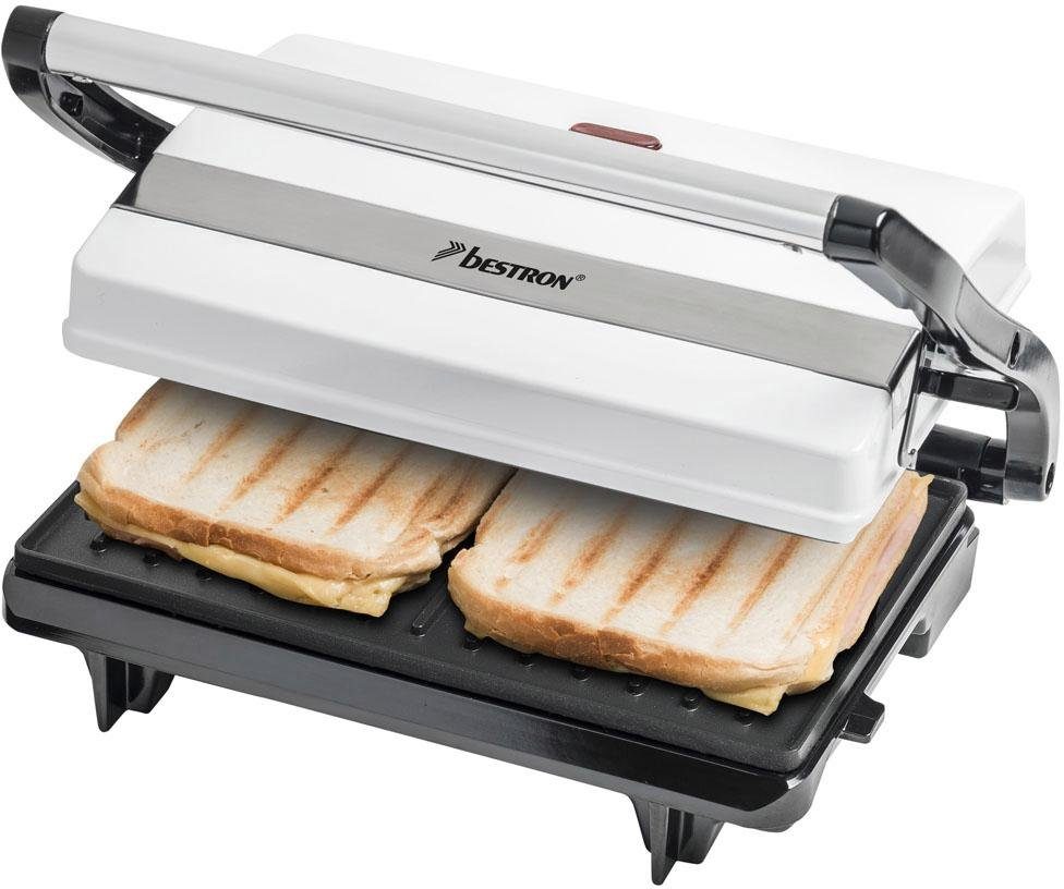 bestron Contactgrill APM123W Viva Italia ook als sandwich-/panini-contactgrill inzetbaar, antiaanbaklaag