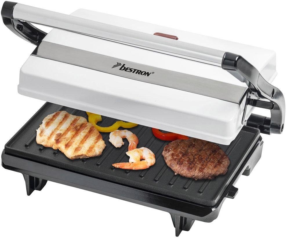 bestron Contactgrill APM123W Viva Italia ook als sandwich-/panini-contactgrill inzetbaar, antiaanbaklaag