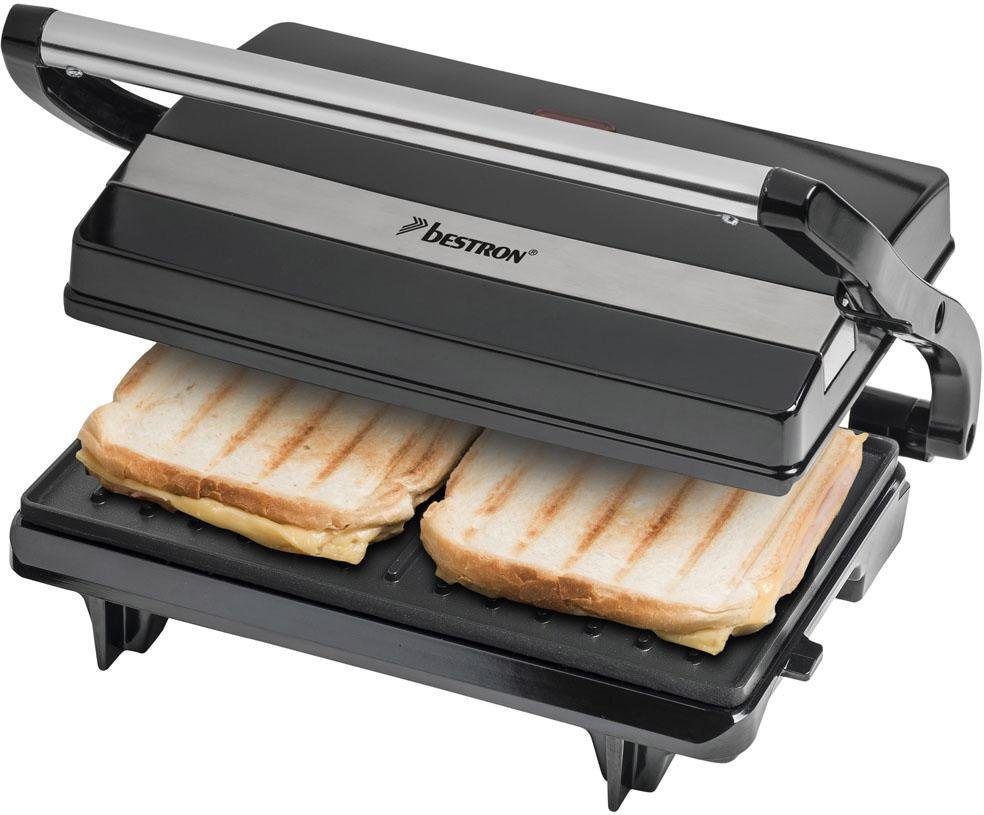 bestron Contactgrill APM123Z Viva Italia ook als sandwich-/panini-contactgrill inzetbaar, antiaanbaklaag