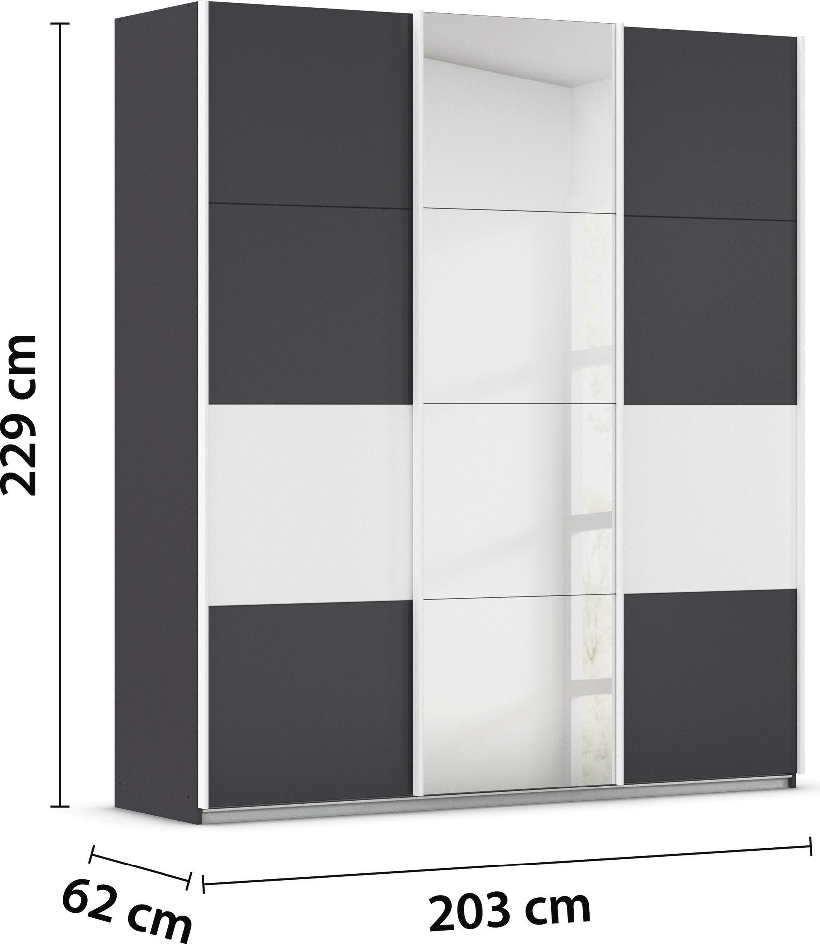 rauch Schuifdeurkast Kledingkast Kast Garderobe CORTONA inclusief indeling, 2 stoffen dozen en extra planken