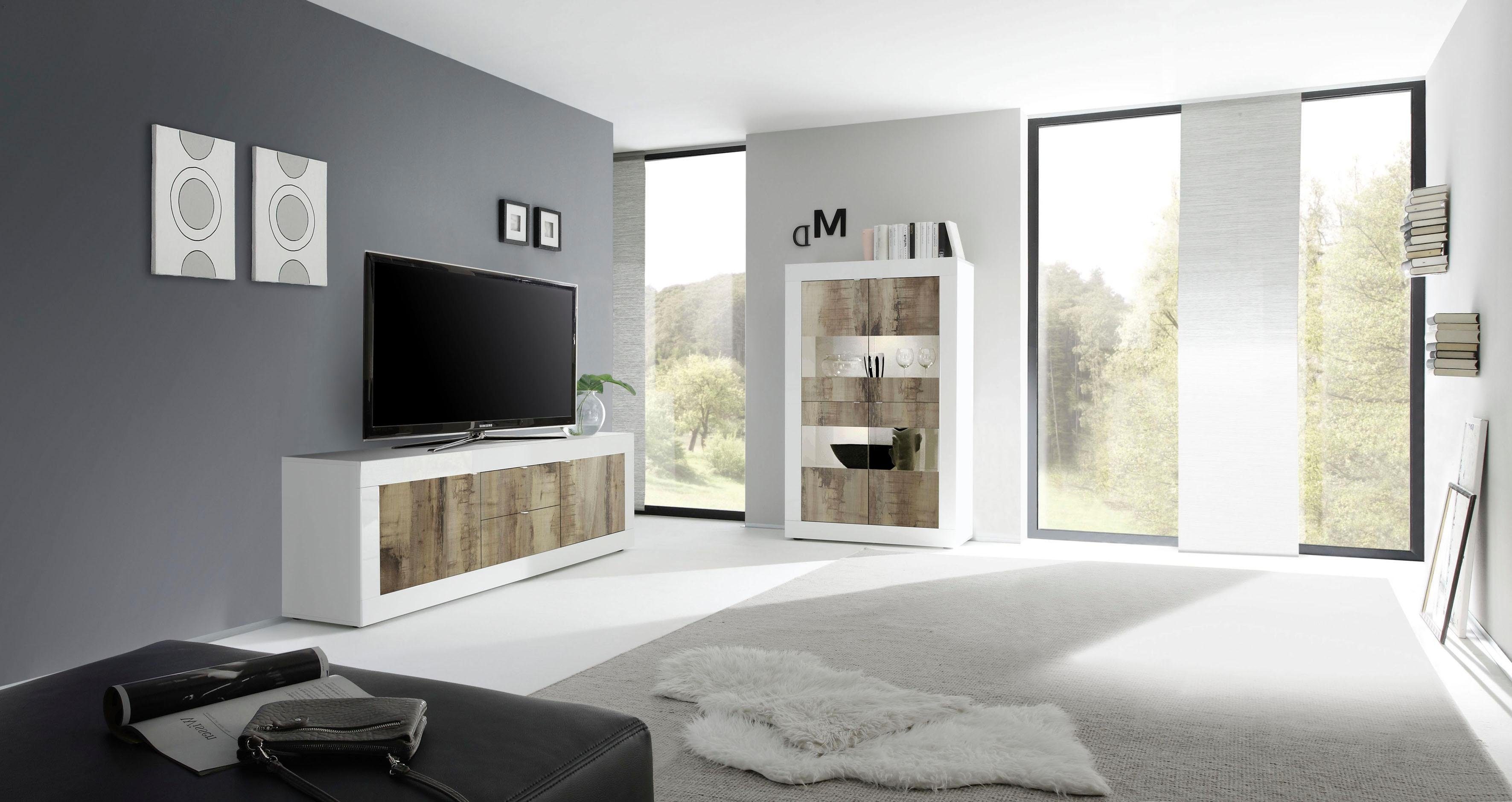 INOSIGN Vitrinekast Basis hoogte 162 cm, staande vitrine met 4 deuren - metalen handgrepen,