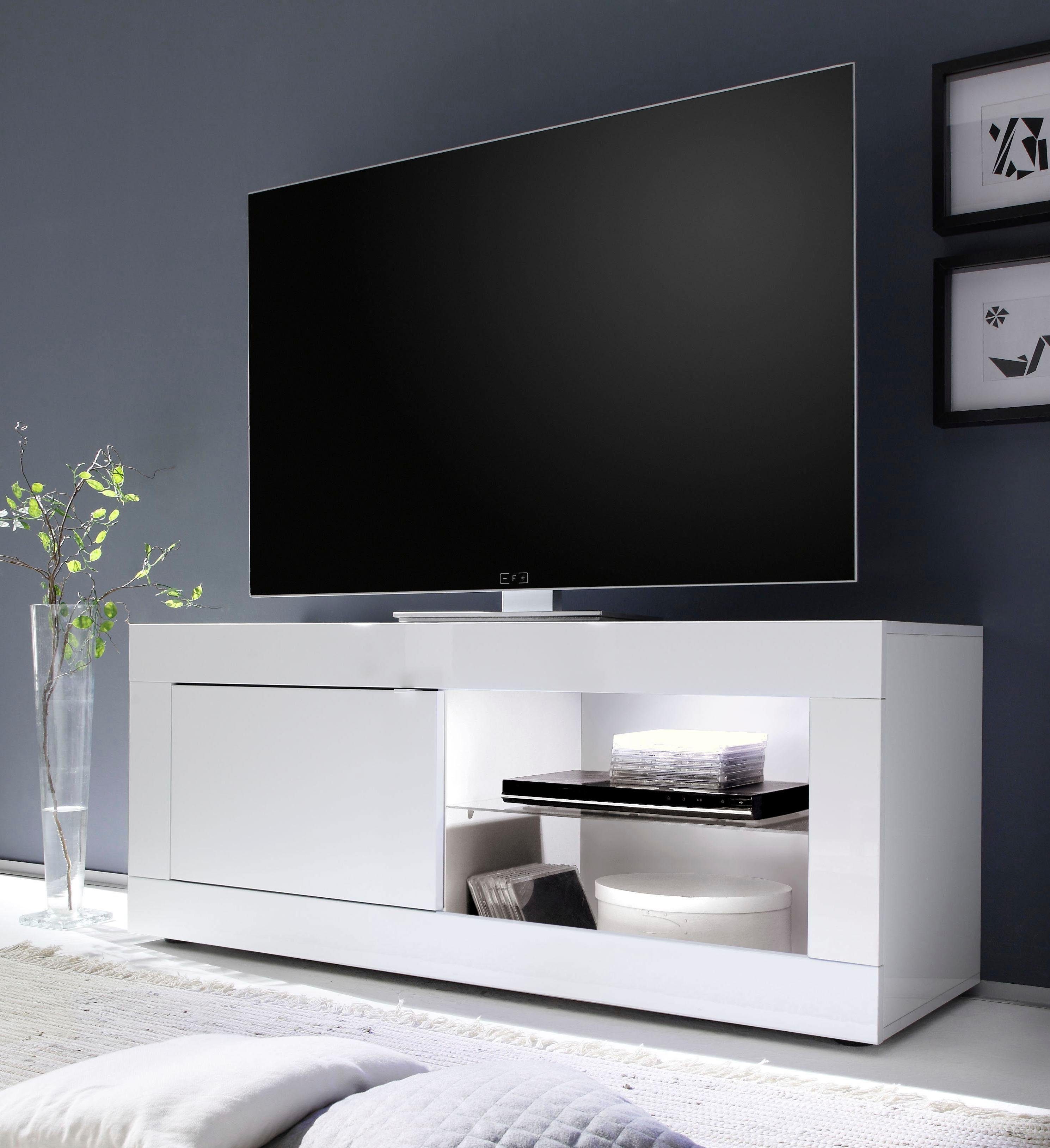 INOSIGN Tv-meubel Basis breedte 140 cm, TV-meubel 1 deur, 2 open vakken (glasbodem),