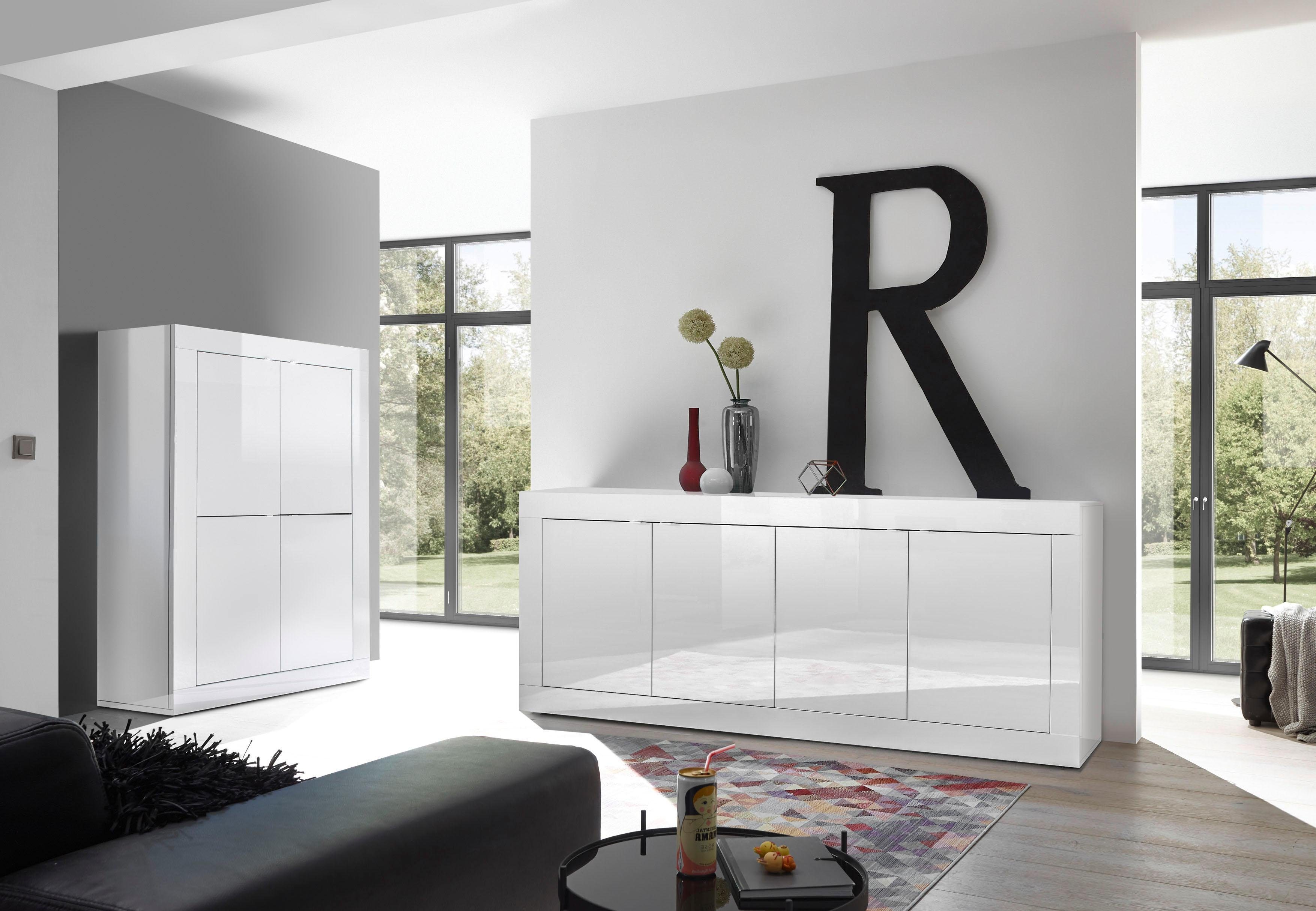 INOSIGN Dressoir Basis breedte 207 cm, commode 4 deuren, dressoir, Metalen handgreep, moderne frame-uitstraling, veel opbergruimte, kleurkeuze