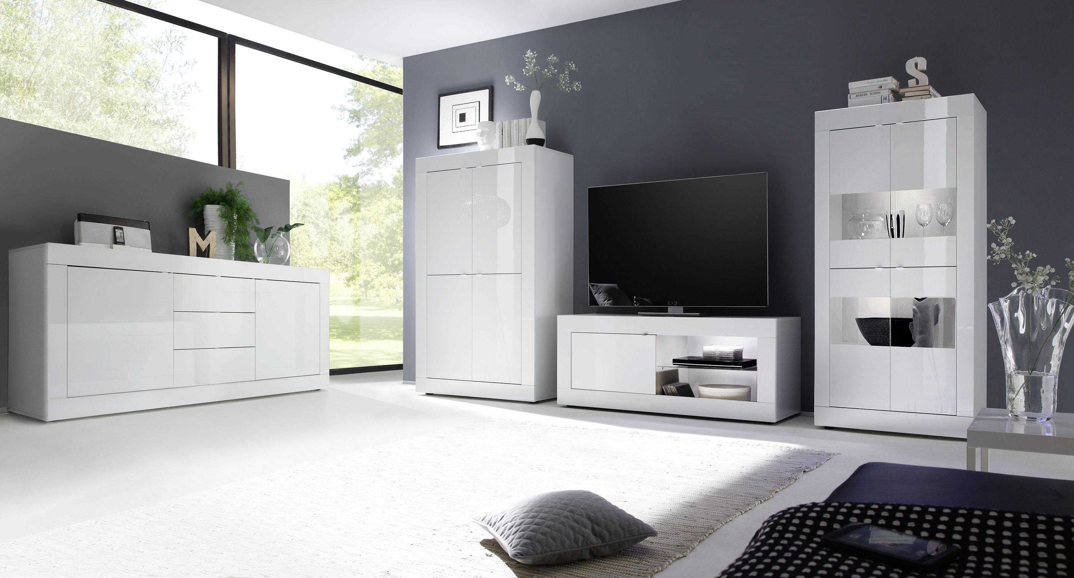 INOSIGN Tv-meubel Basis breedte 140 cm, TV-meubel 1 deur, 2 open vakken (glasbodem),