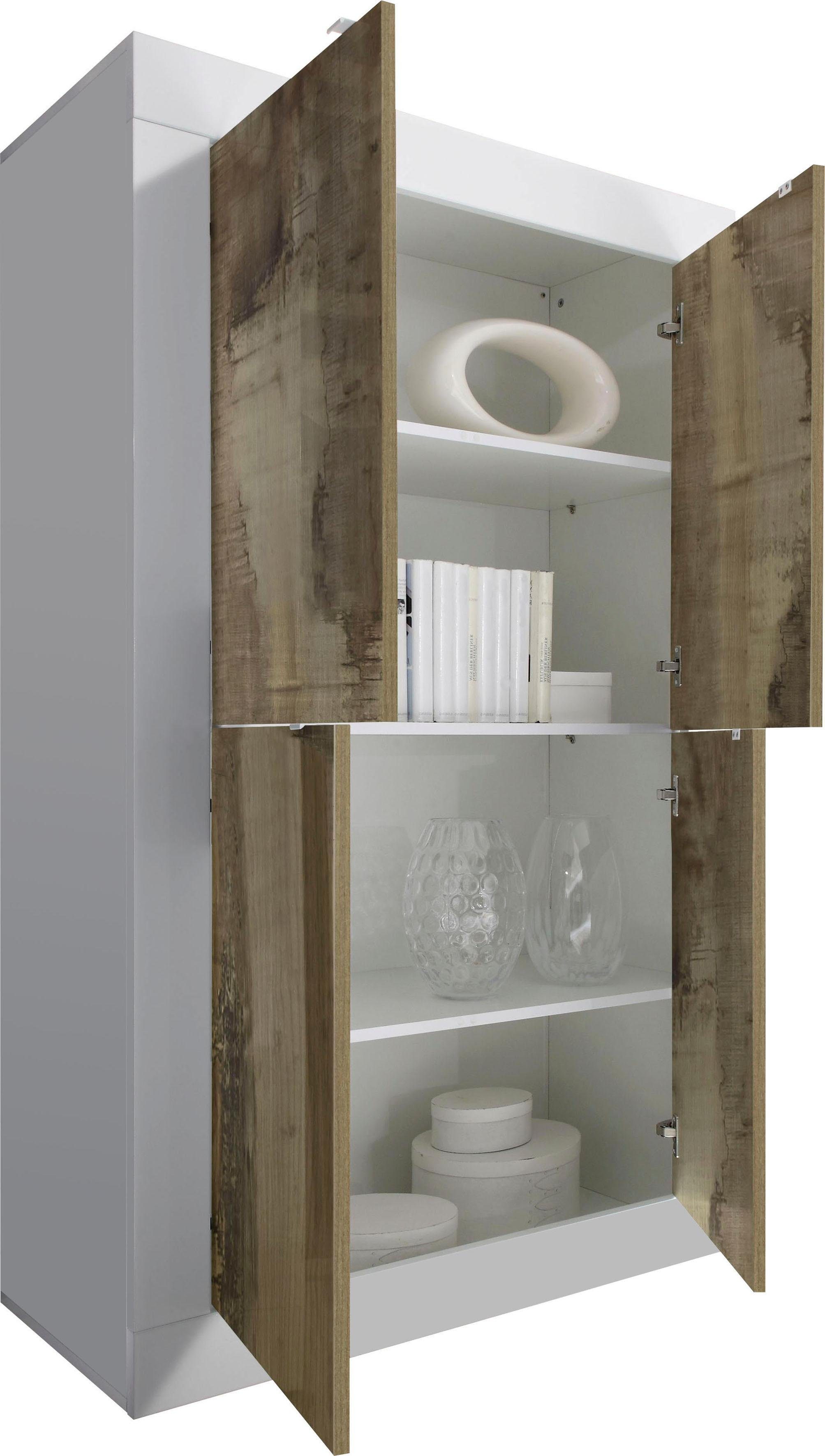 INOSIGN Highboard Basis hoogte 162 cm, breedte 102 cm, commode 4 deuren, hoge commode Metalen handgreep, moderne frame-uitstraling, veel opbergruimte, kleurkeuze
