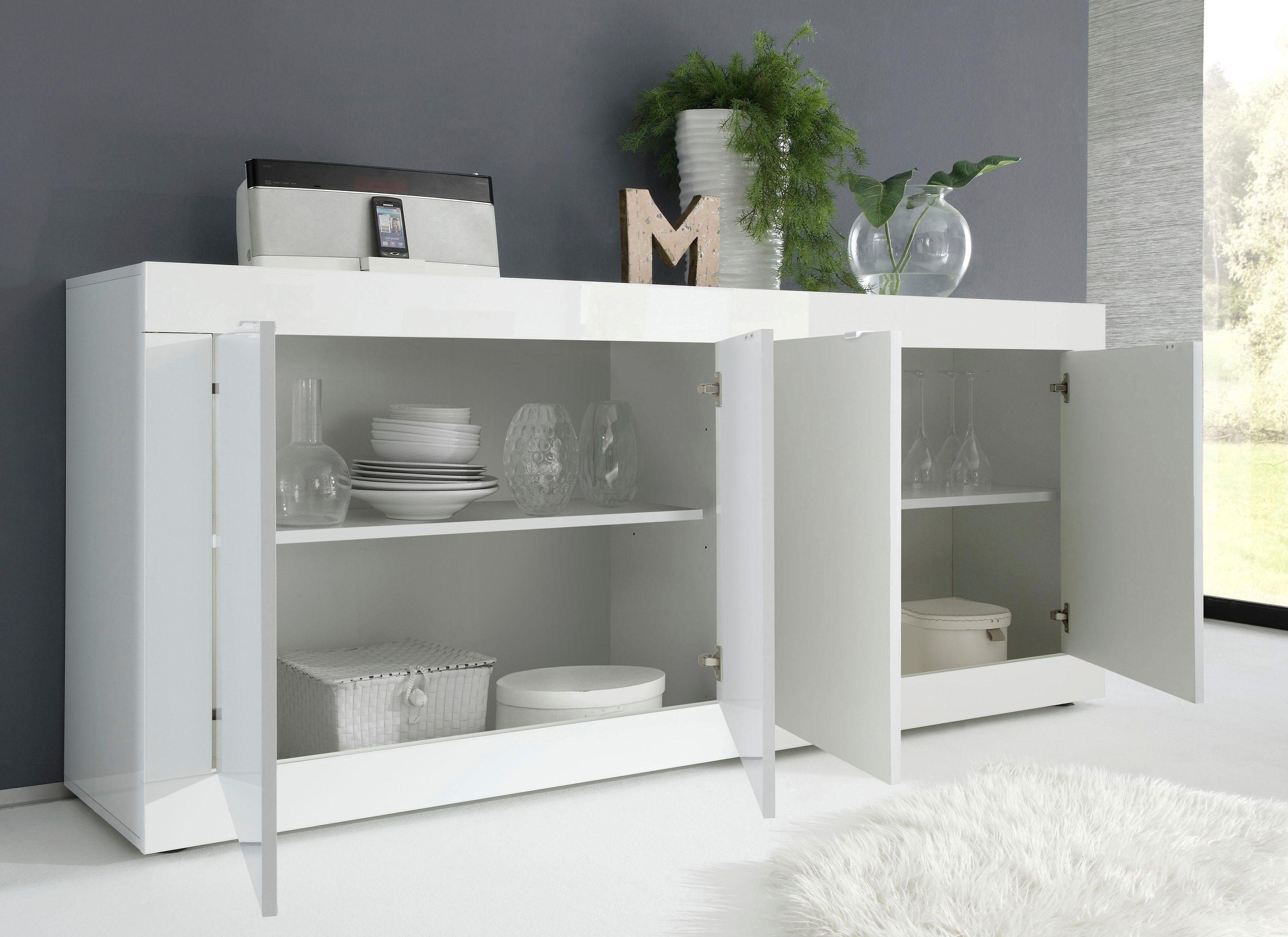 INOSIGN Dressoir Basis breedte 207 cm, commode 4 deuren, dressoir, Metalen handgreep, moderne frame-uitstraling, veel opbergruimte, kleurkeuze