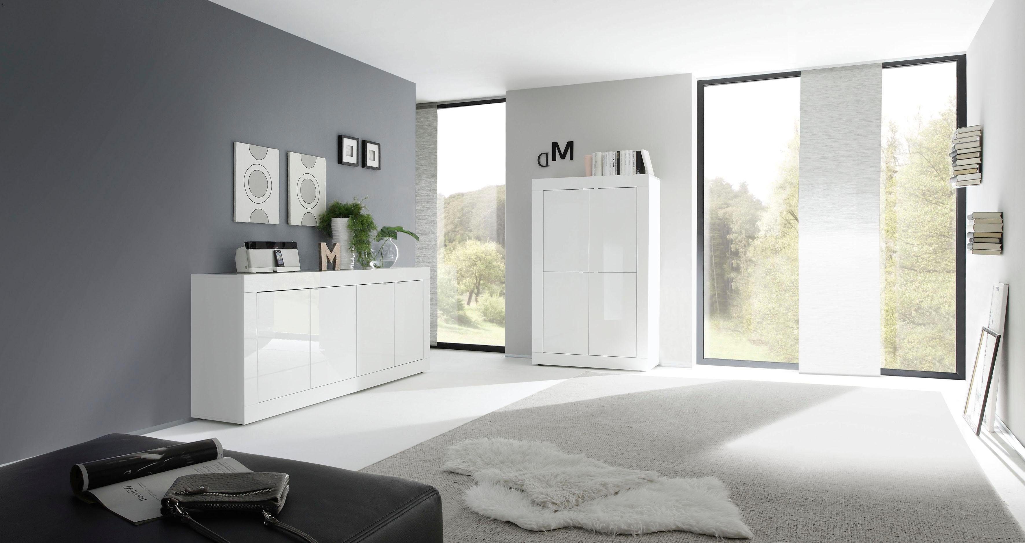 INOSIGN Dressoir Basis breedte 207 cm, commode 4 deuren, dressoir, Metalen handgreep, moderne frame-uitstraling, veel opbergruimte, kleurkeuze