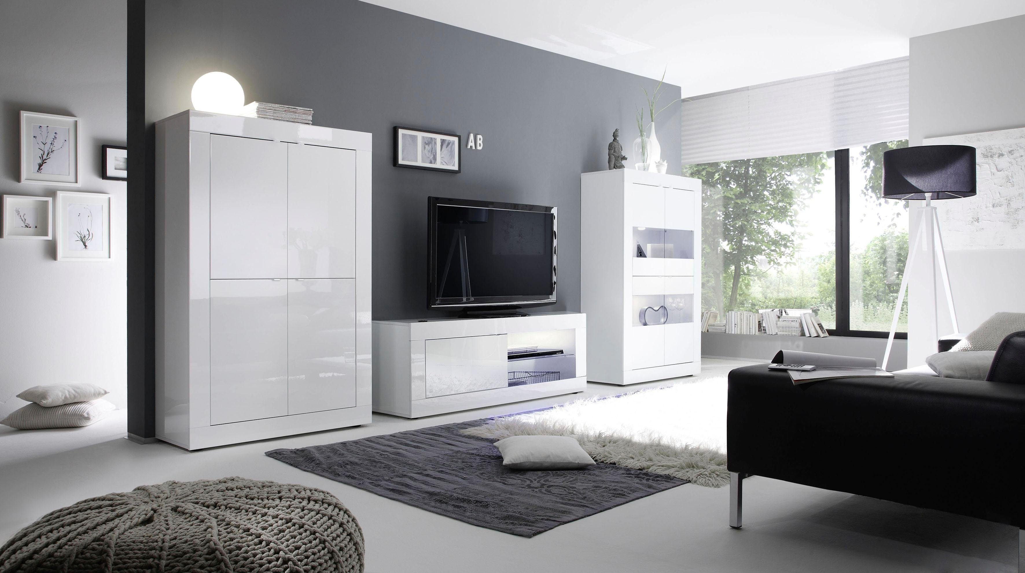INOSIGN Tv-meubel Basis breedte 140 cm, TV-meubel 1 deur, 2 open vakken (glasbodem),
