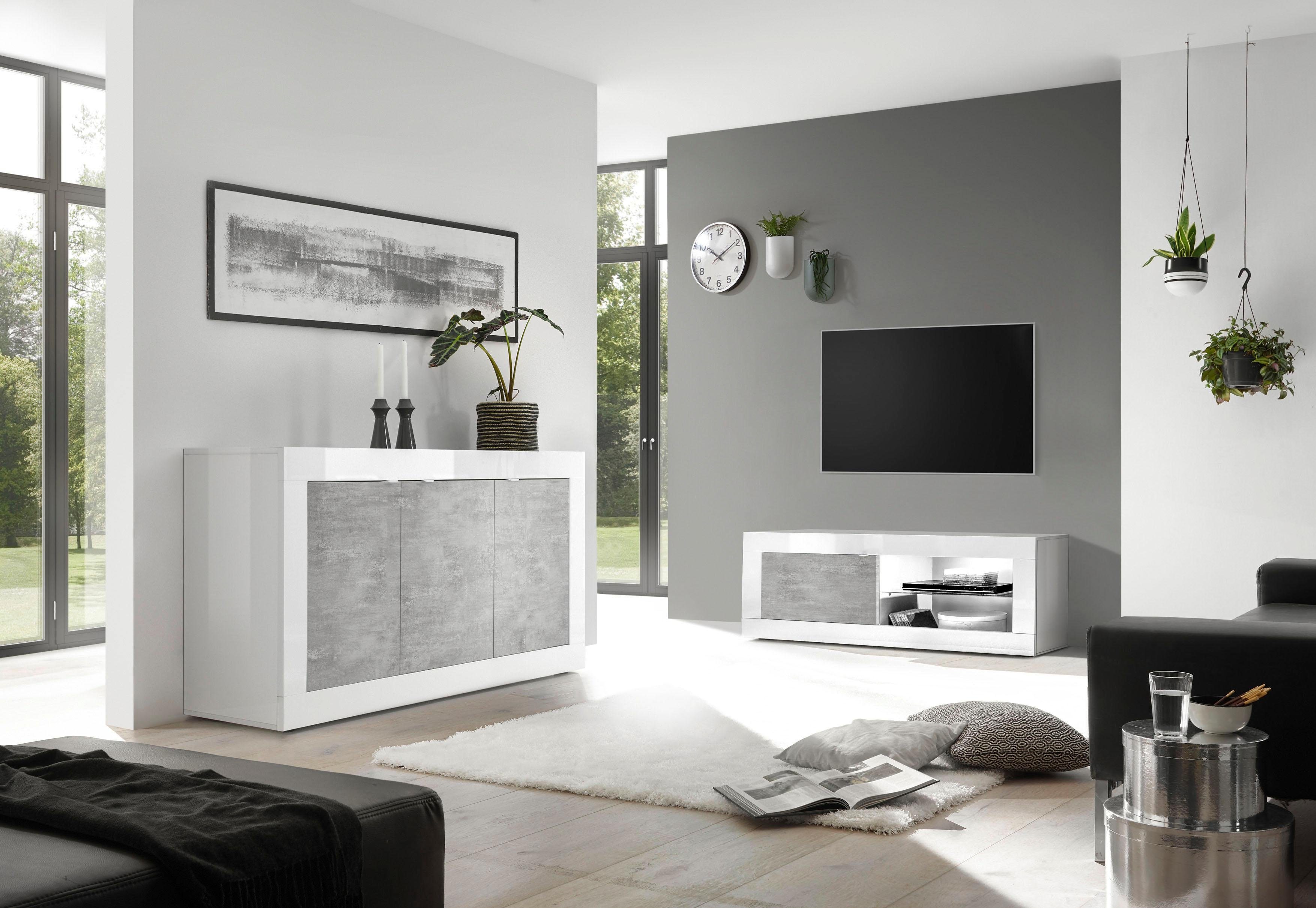 INOSIGN Dressoir Basis breedte 160 cm, commode 3 deuren, dressoir, Metalen handgreep, moderne frame-uitstraling, veel opbergruimte, kleurkeuze
