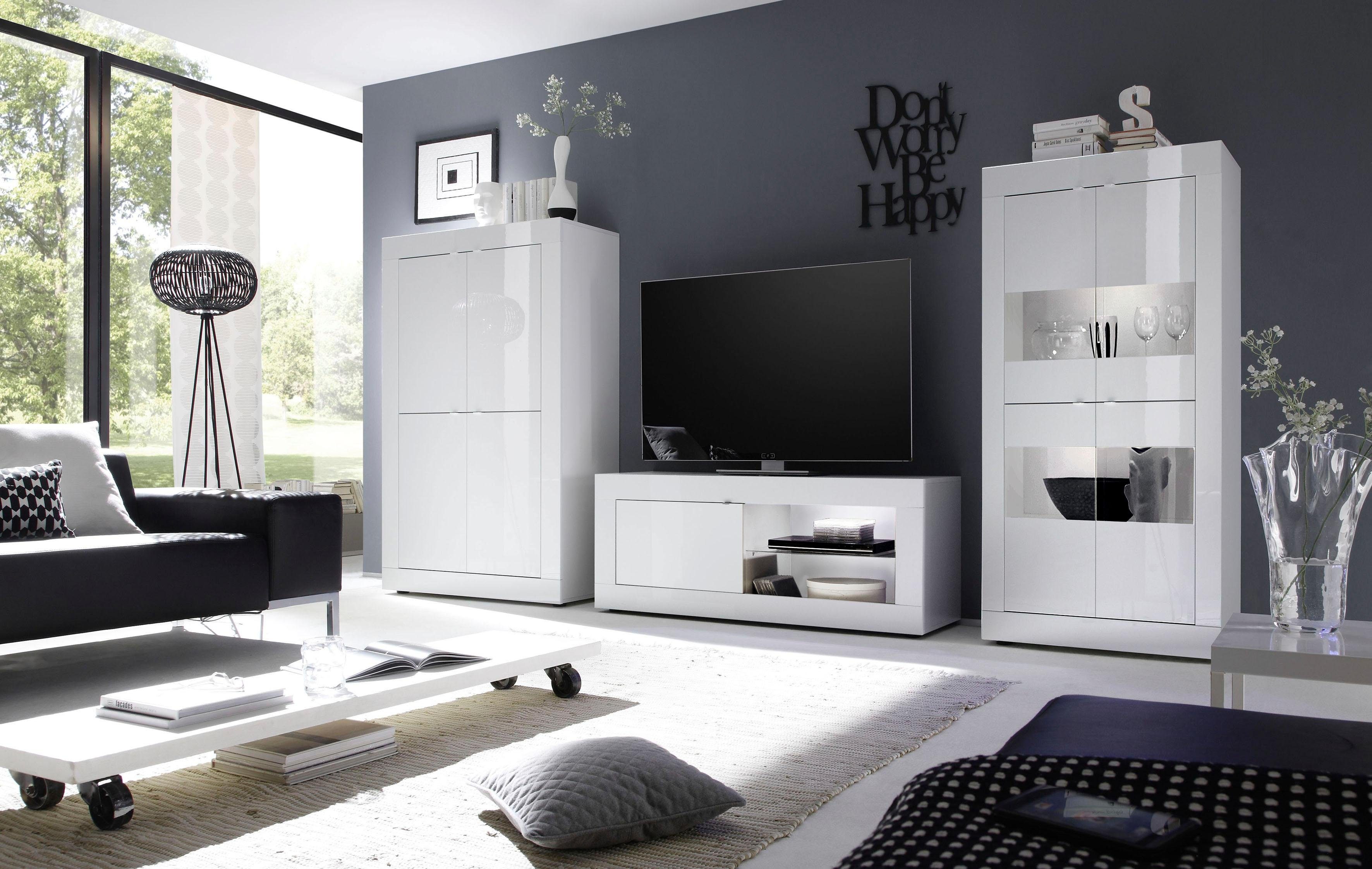 INOSIGN Tv-meubel Basis breedte 140 cm, TV-meubel 1 deur, 2 open vakken (glasbodem),