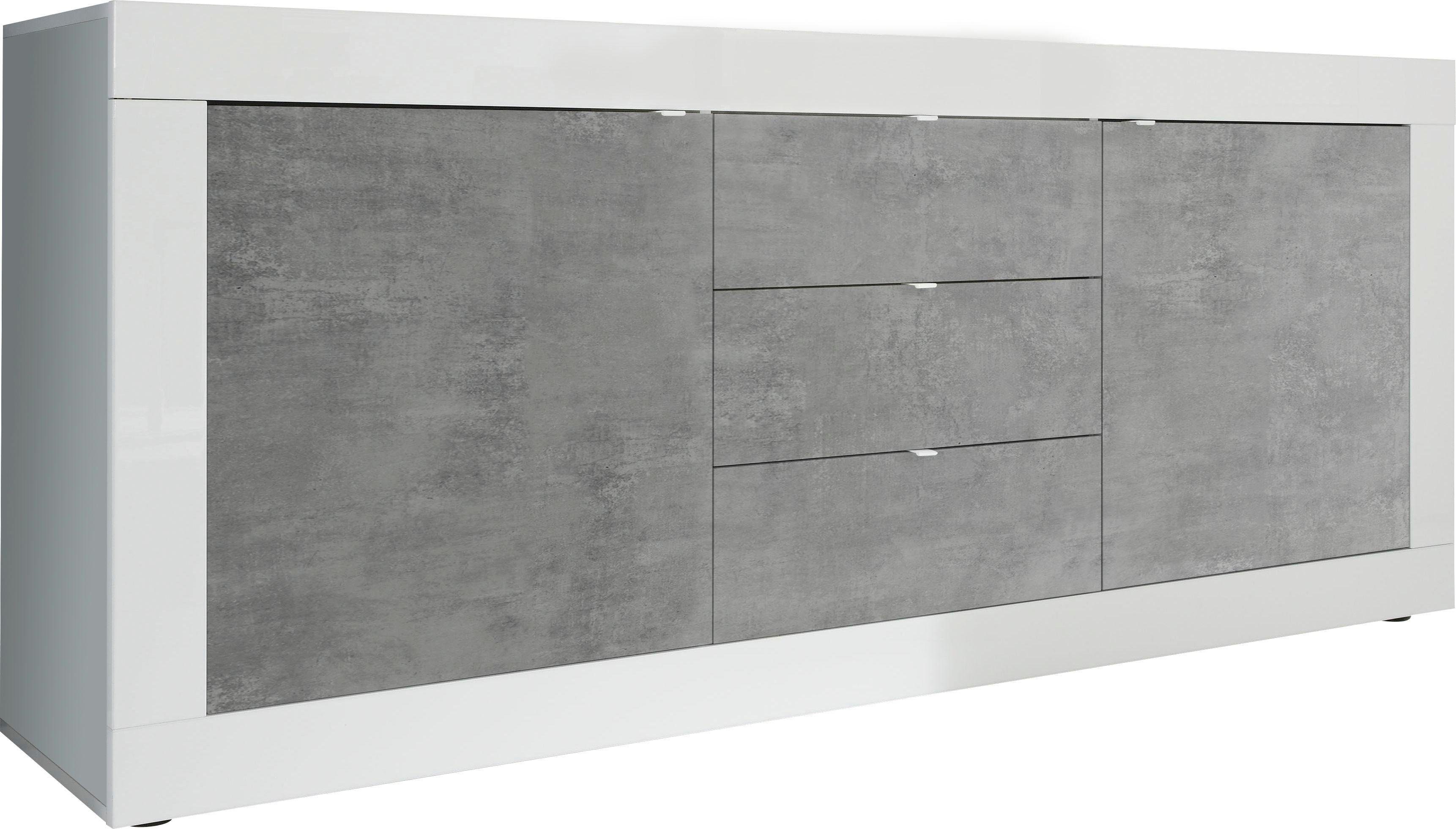INOSIGN Dressoir Basis breedte 210 cm, commode 2 deuren, 3 lades, dressoir, Metalen handgreep, moderne frame-uitstraling, veel opbergruimte, kleurkeuze