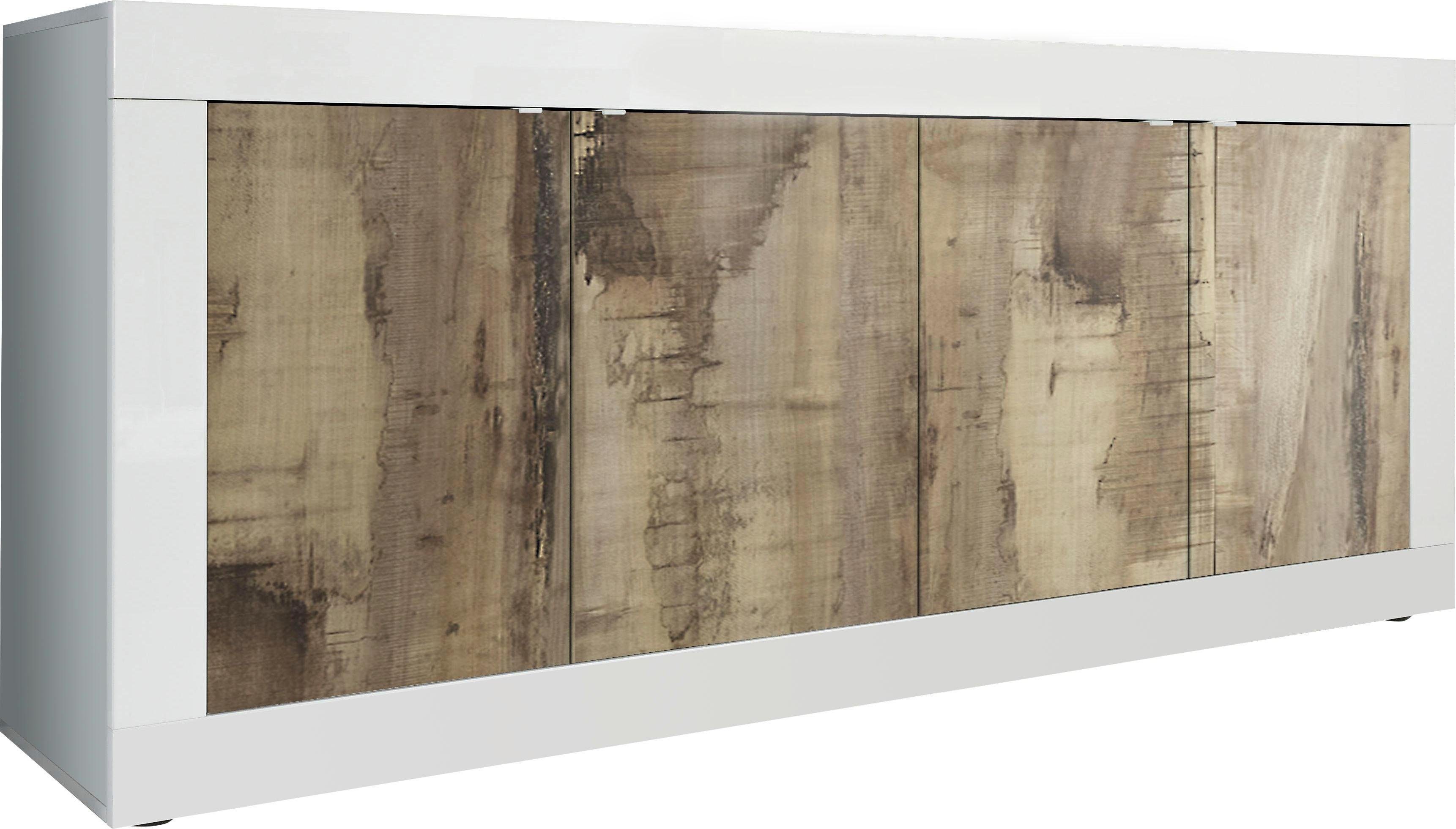 INOSIGN Dressoir Basis breedte 207 cm, commode 4 deuren, dressoir, Metalen handgreep, moderne frame-uitstraling, veel opbergruimte, kleurkeuze