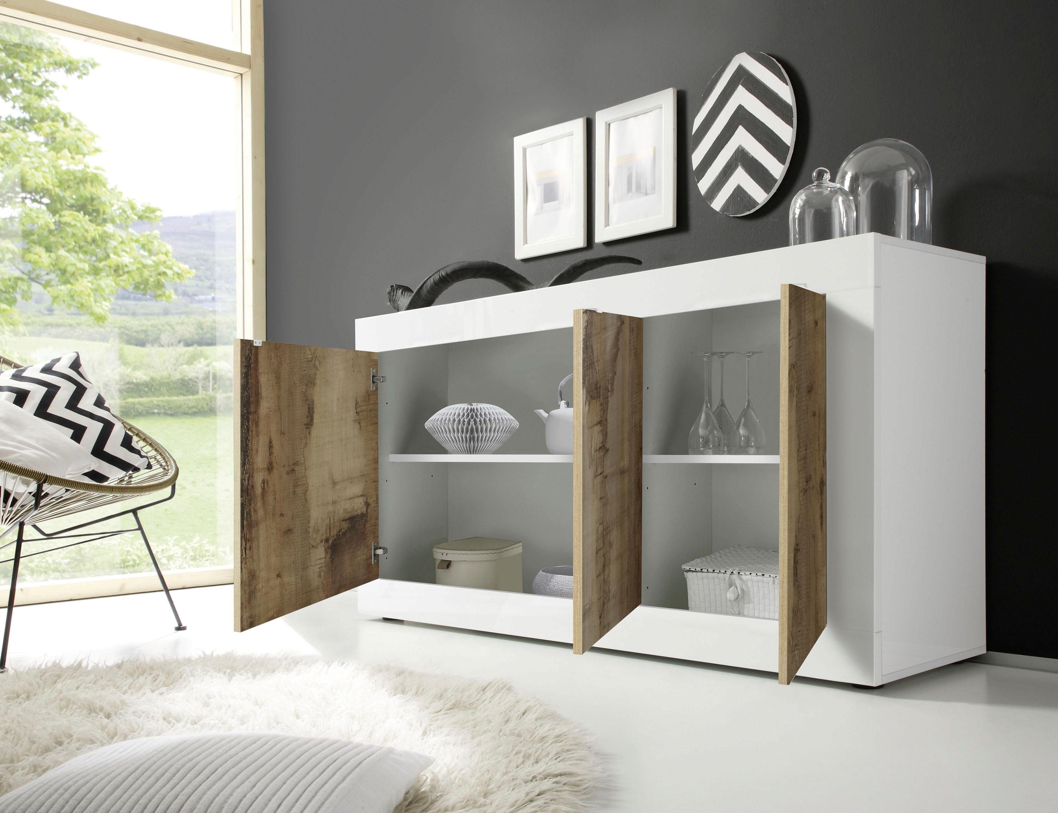 INOSIGN Dressoir Basis breedte 160 cm, commode 3 deuren, dressoir, Metalen handgreep, moderne frame-uitstraling, veel opbergruimte, kleurkeuze