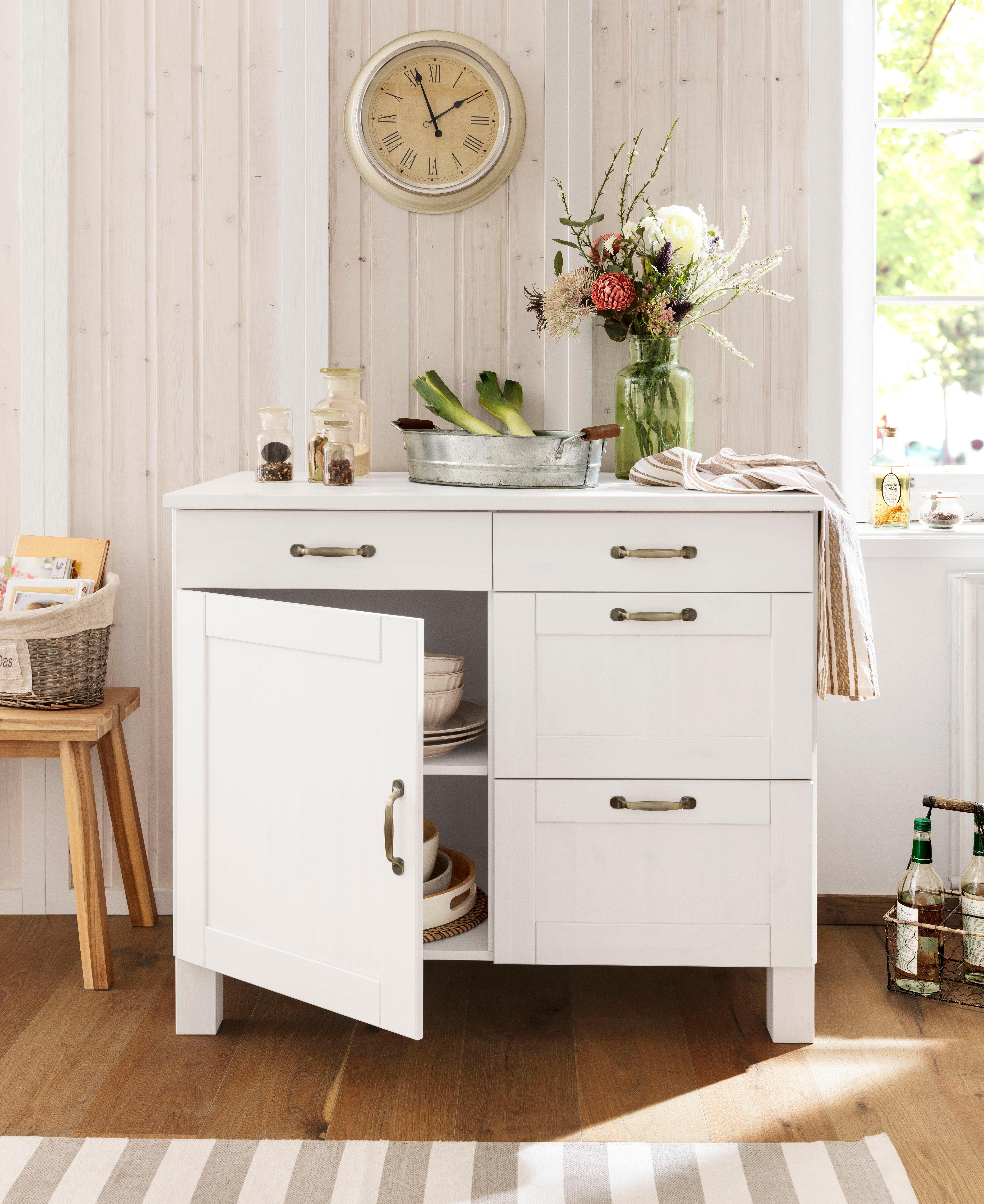 Home affaire Onderkast Alby Breedte 100 cm, 1 deur, 4 laden
