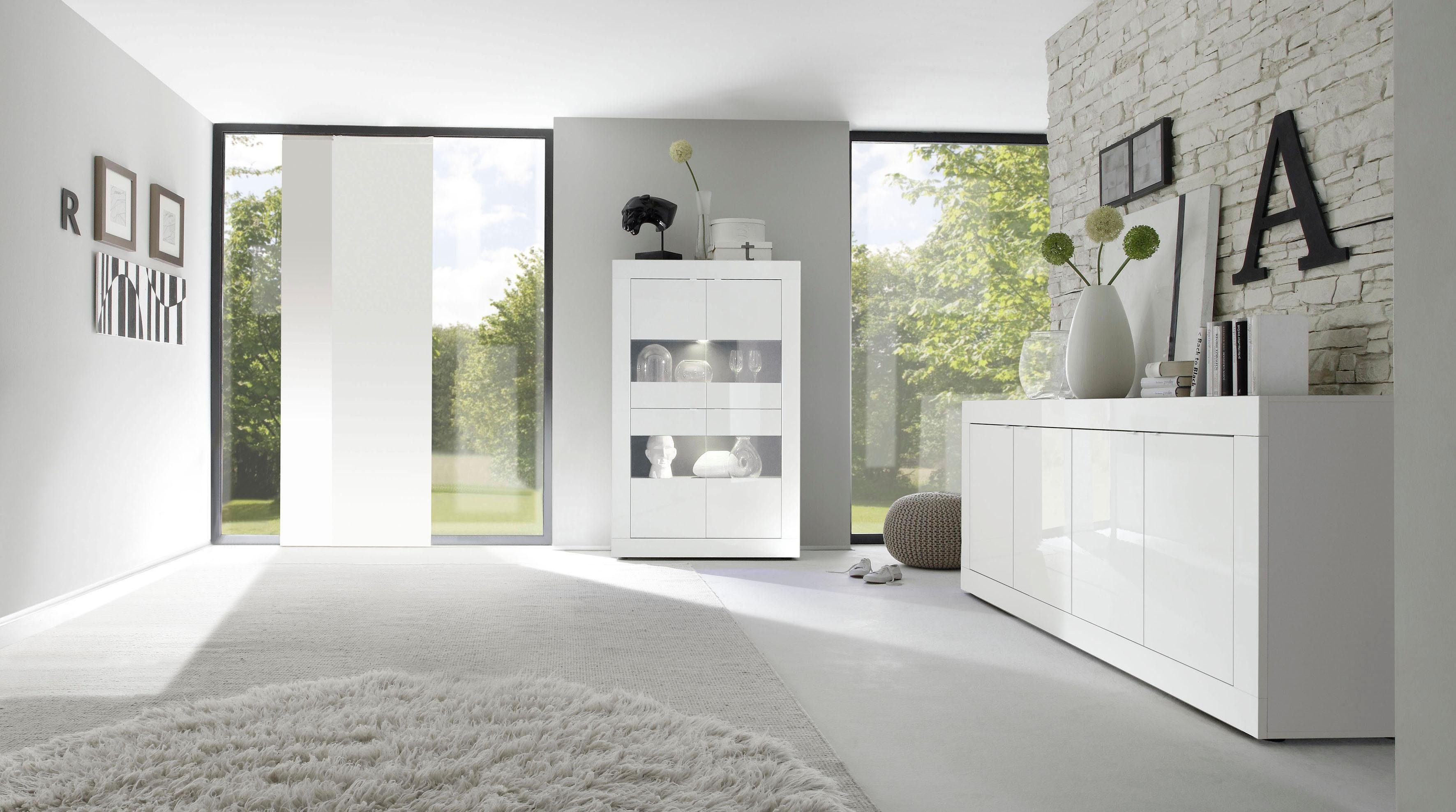 INOSIGN Dressoir Basis breedte 207 cm, commode 4 deuren, dressoir, Metalen handgreep, moderne frame-uitstraling, veel opbergruimte, kleurkeuze