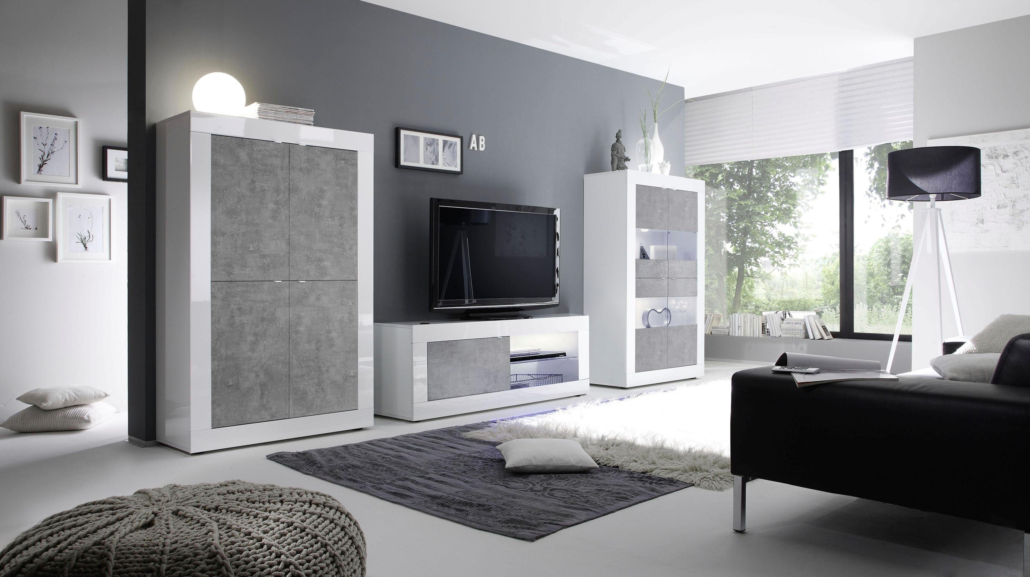 INOSIGN Tv-meubel Basis breedte 140 cm, TV-meubel 1 deur, 2 open vakken (glasbodem),