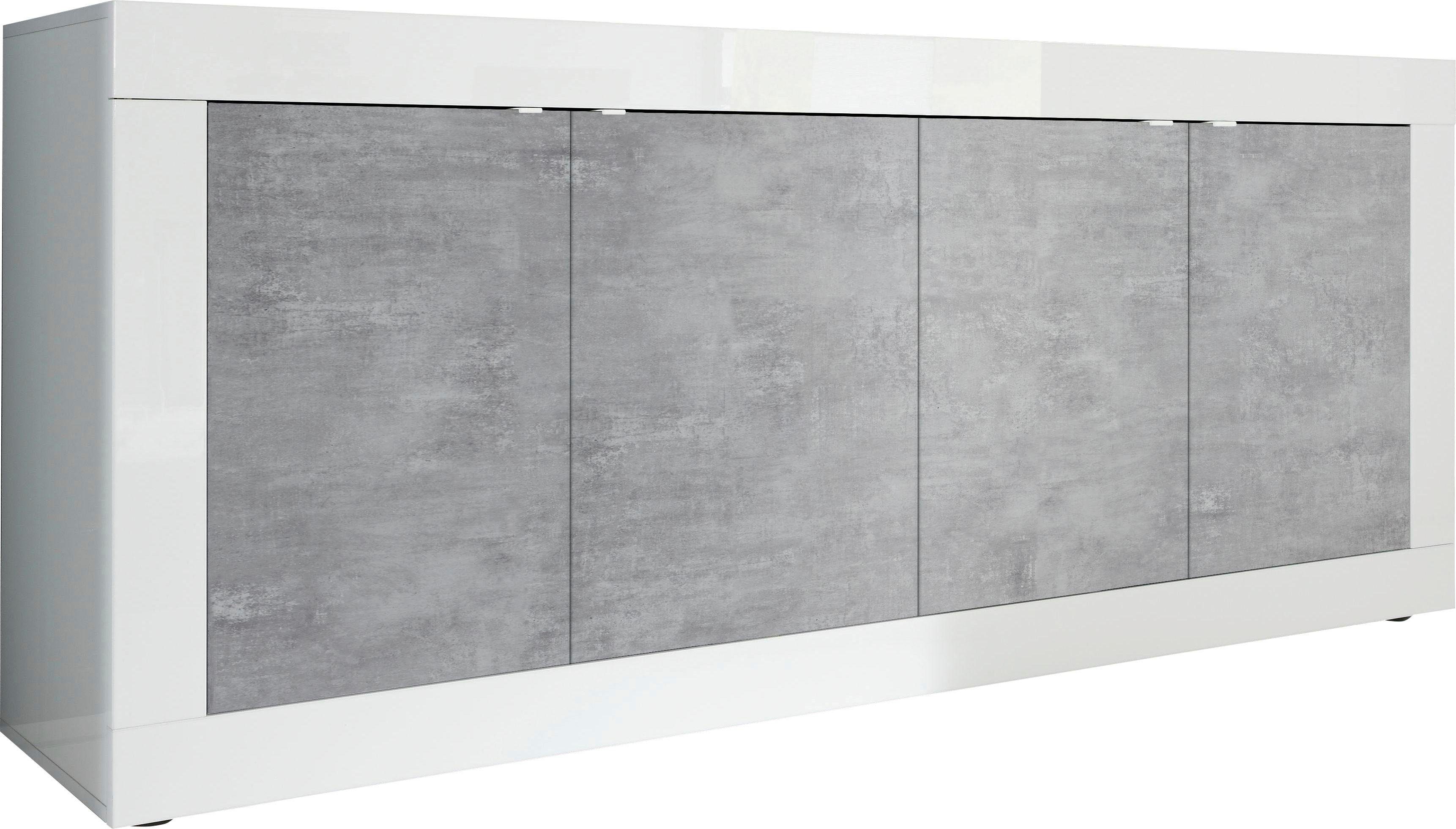 INOSIGN Dressoir Basis breedte 207 cm, commode 4 deuren, dressoir, Metalen handgreep, moderne frame-uitstraling, veel opbergruimte, kleurkeuze