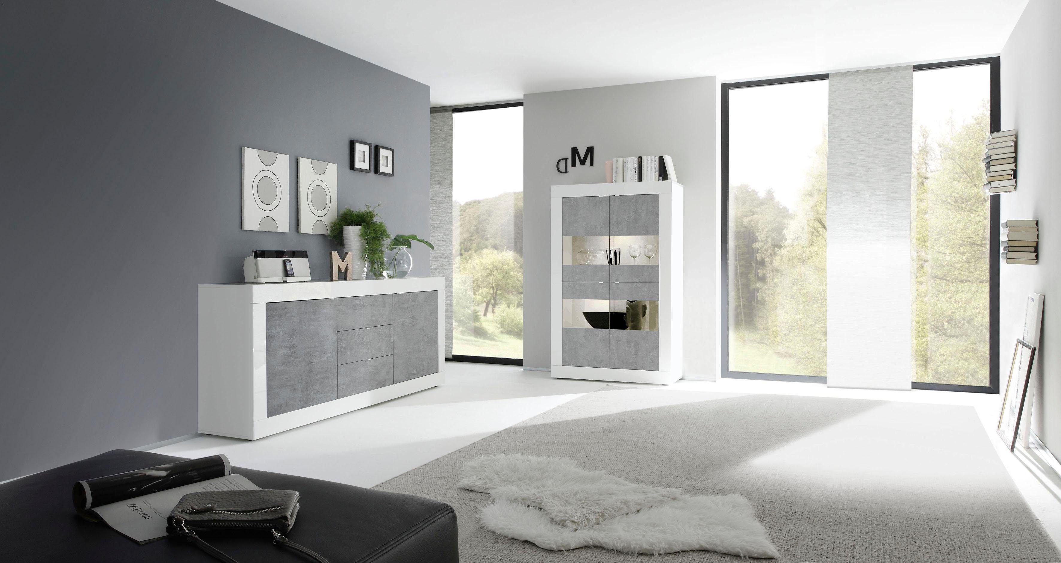 INOSIGN Dressoir Basis breedte 210 cm, commode 2 deuren, 3 lades, dressoir, Metalen handgreep, moderne frame-uitstraling, veel opbergruimte, kleurkeuze