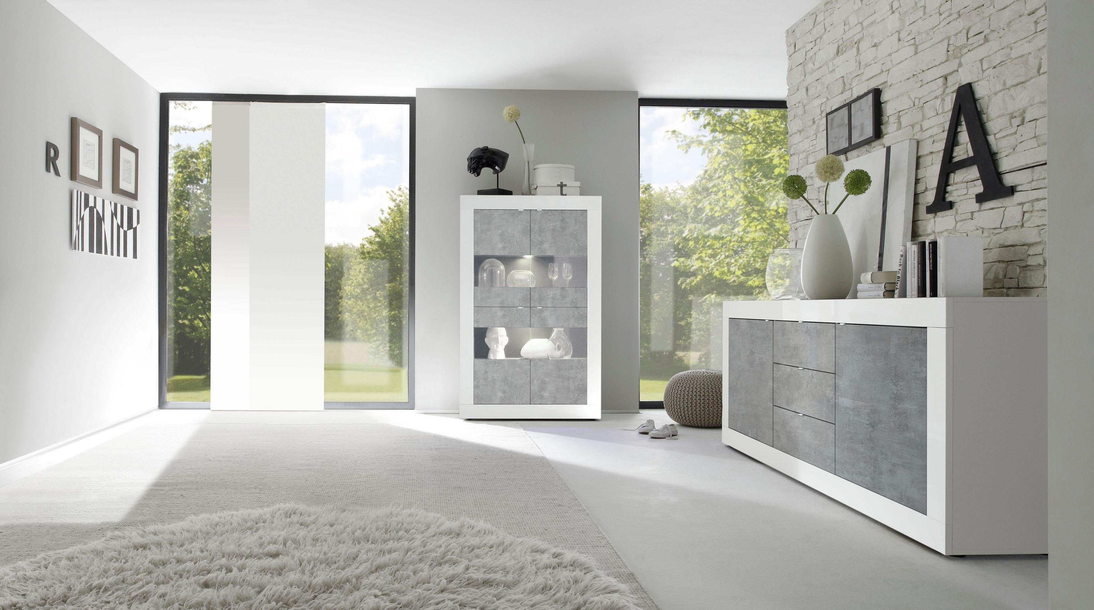 INOSIGN Dressoir Basis breedte 210 cm, commode 2 deuren, 3 lades, dressoir, Metalen handgreep, moderne frame-uitstraling, veel opbergruimte, kleurkeuze
