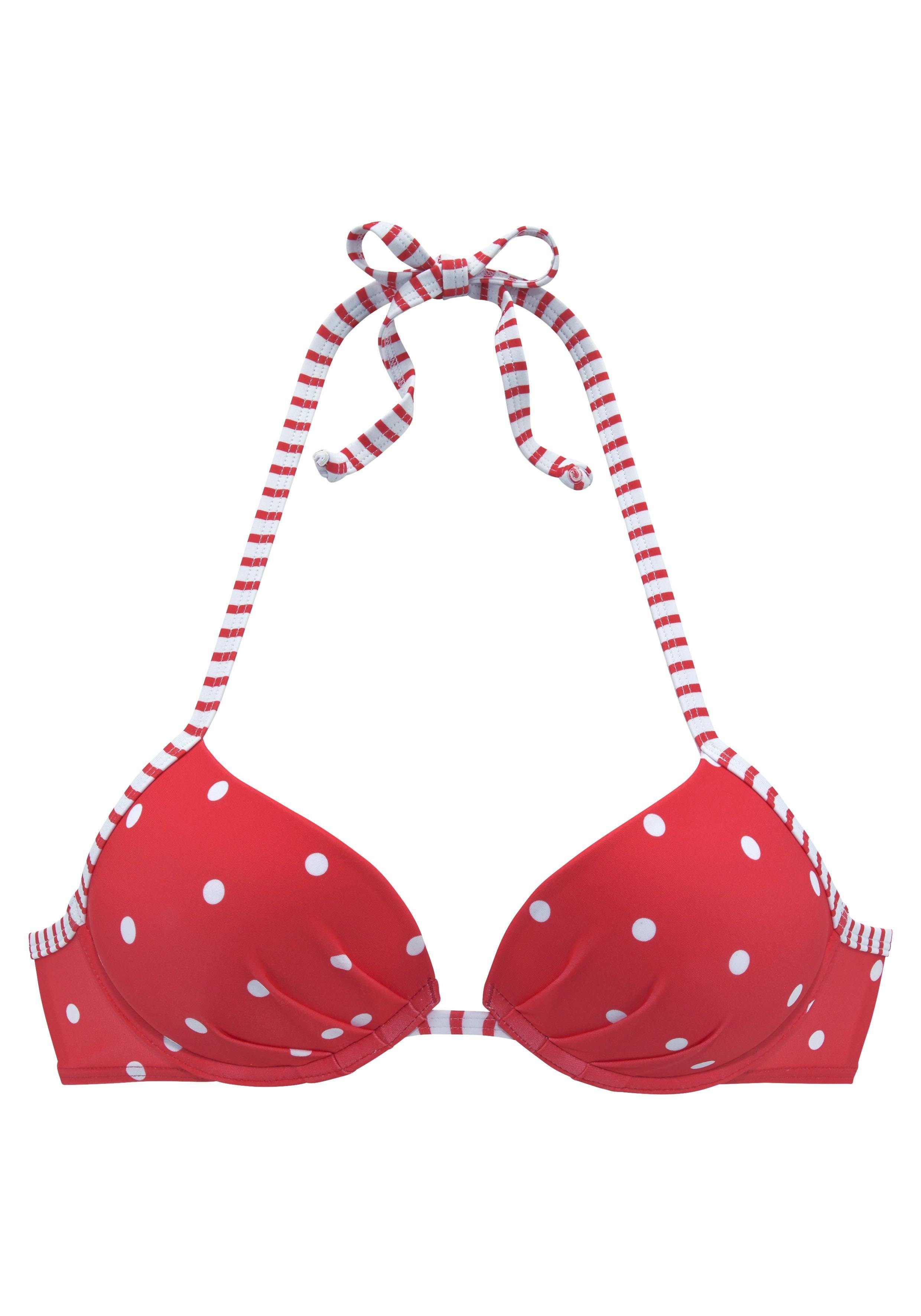 s.Oliver RED LABEL Beachwear Push-upbikinitop AUDREY met stippen en strepen