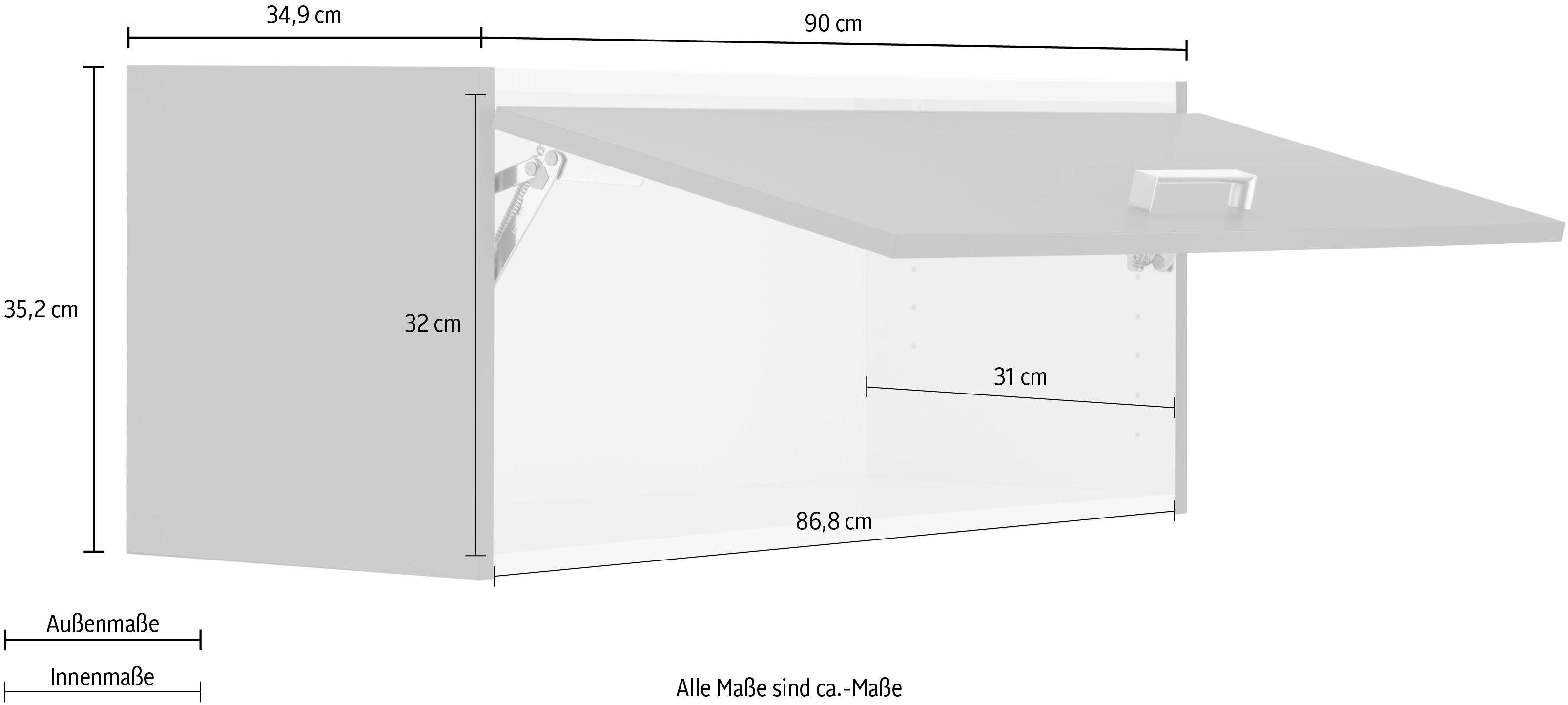 OPTIFIT Hangend kastje met klep Parma Breedte 90-130 cm
