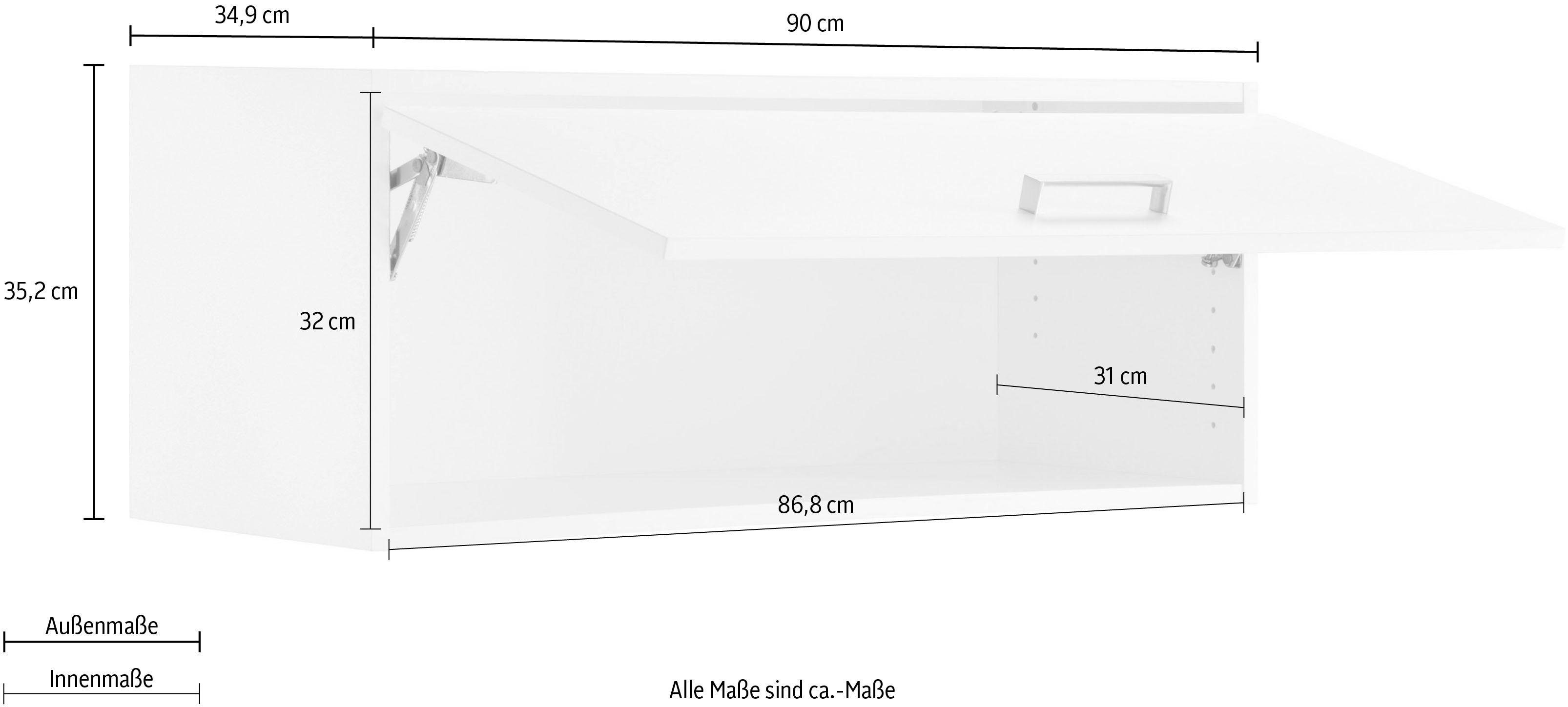 OPTIFIT Hangend kastje met klep Parma Breedte 90-130 cm