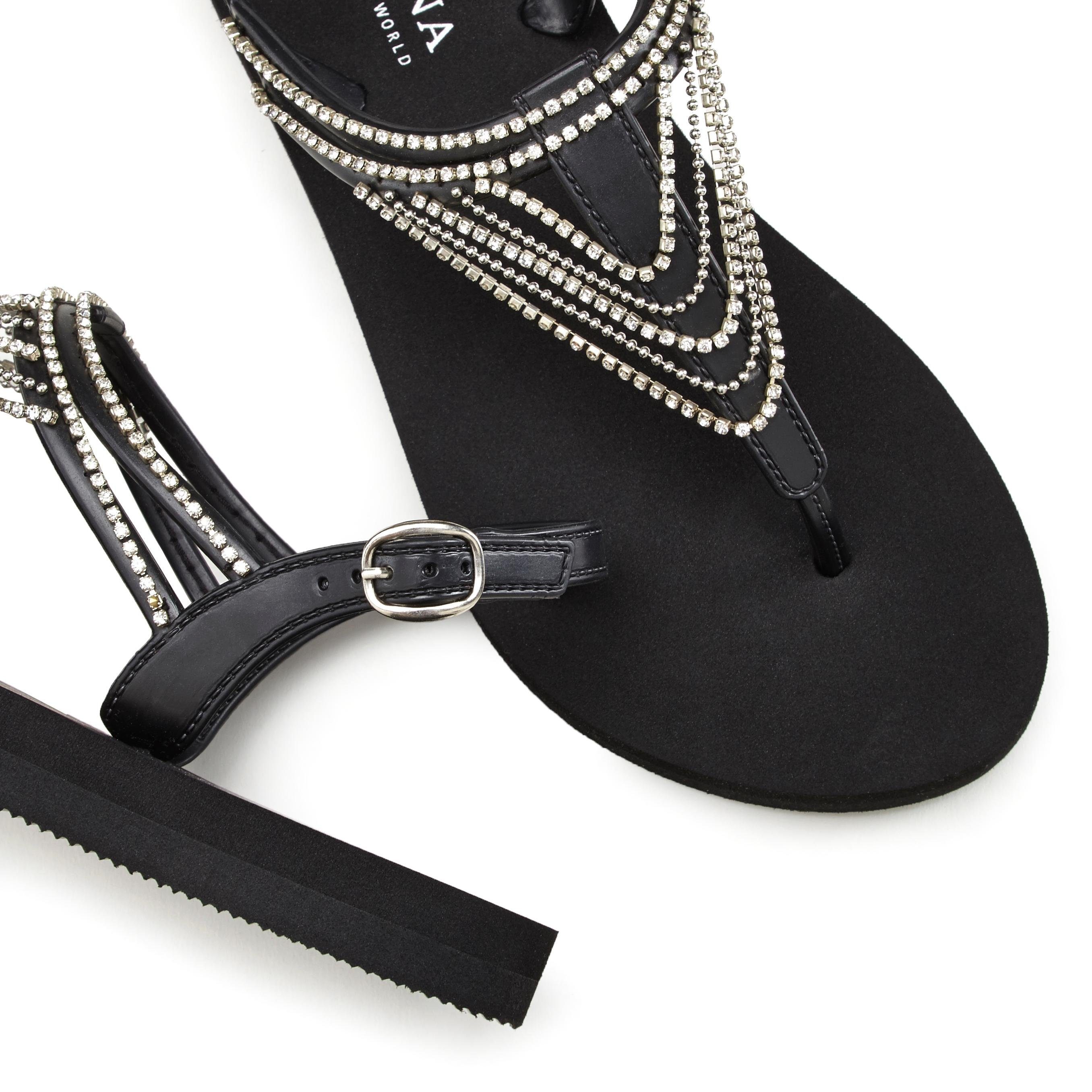 Lascana Badslippers Zomerschoen Sandaal, badschoen, zomerschoen, teenslipper met strass-ketting VEGAN