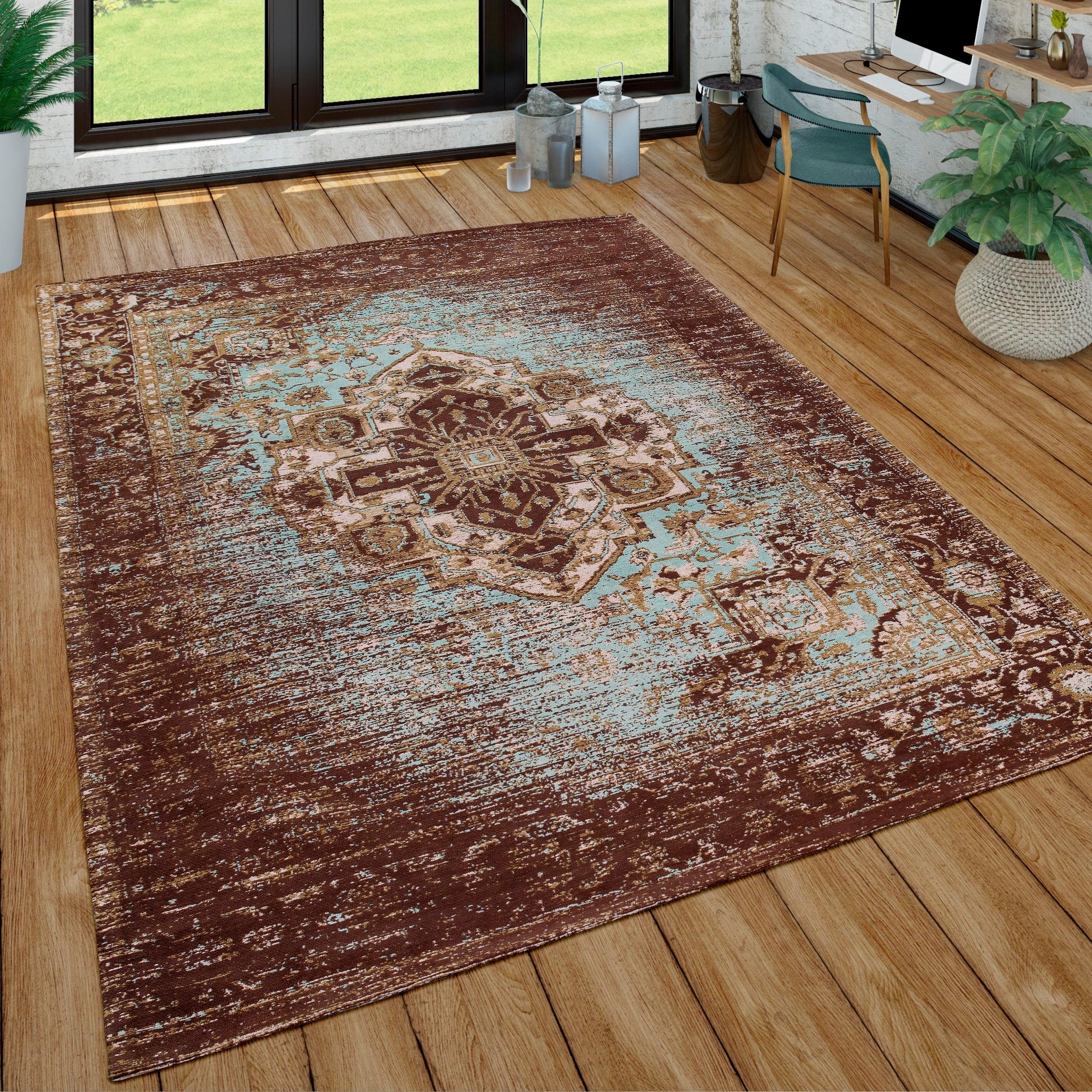 Paco Home Vloerkleed Baleno 474 Korte pool, oriënt-look, vintage-design, zacht chenillegaren