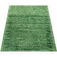 paco home vloerkleed glori 330 handgeweven tapijt, laagpolig, 100% viscose, extra zacht met een lichte glans, ideaal voor in de woon- en slaapkamer groen