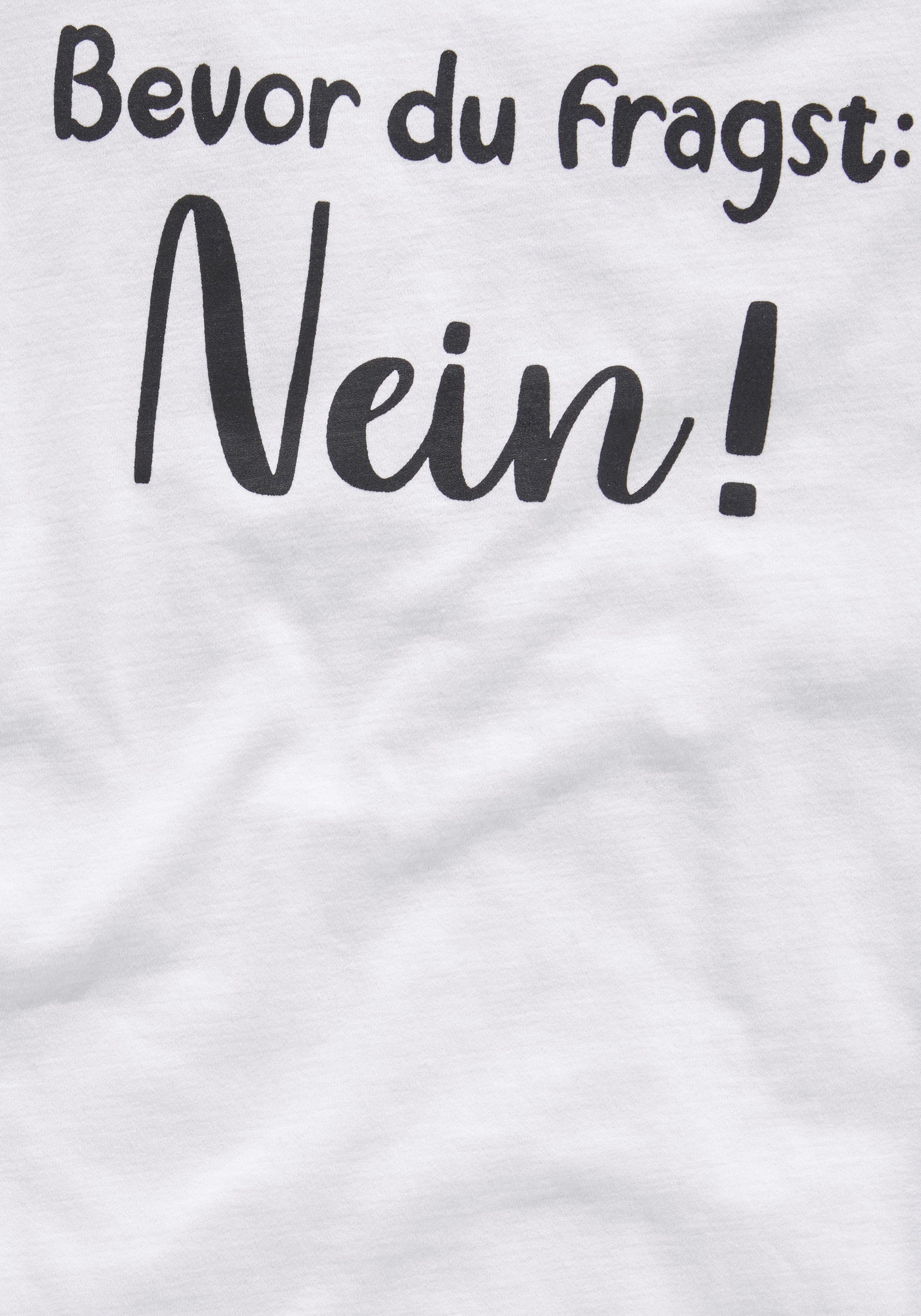 KIDSWORLD T-shirt Bevor Du fragst: NEIN! Korte mouwen, met print, ronde hals