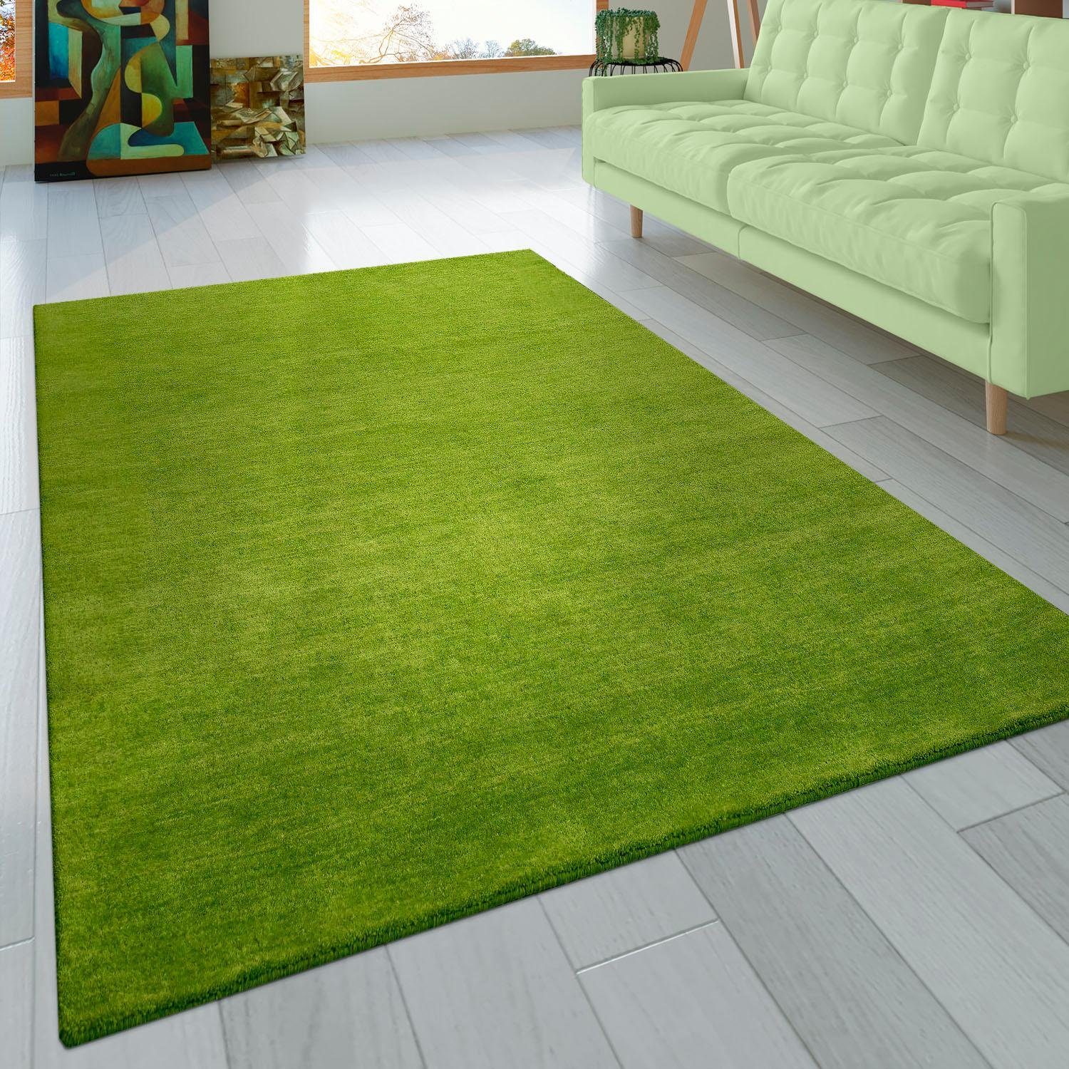 Paco Home Wollen kleed Atlas 100 Gabbeh, korte pool, met de hand geweven, zuivere wol, unikleurig