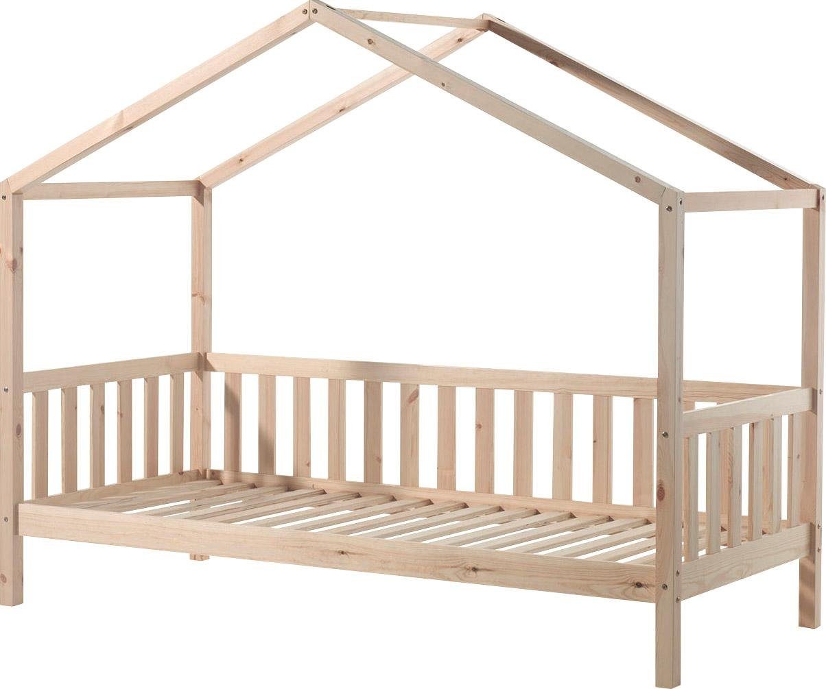 Vipack Huisbed Dallas naar keuze met onderbedlade of stoffen hemel, uitvoering ecru of wit