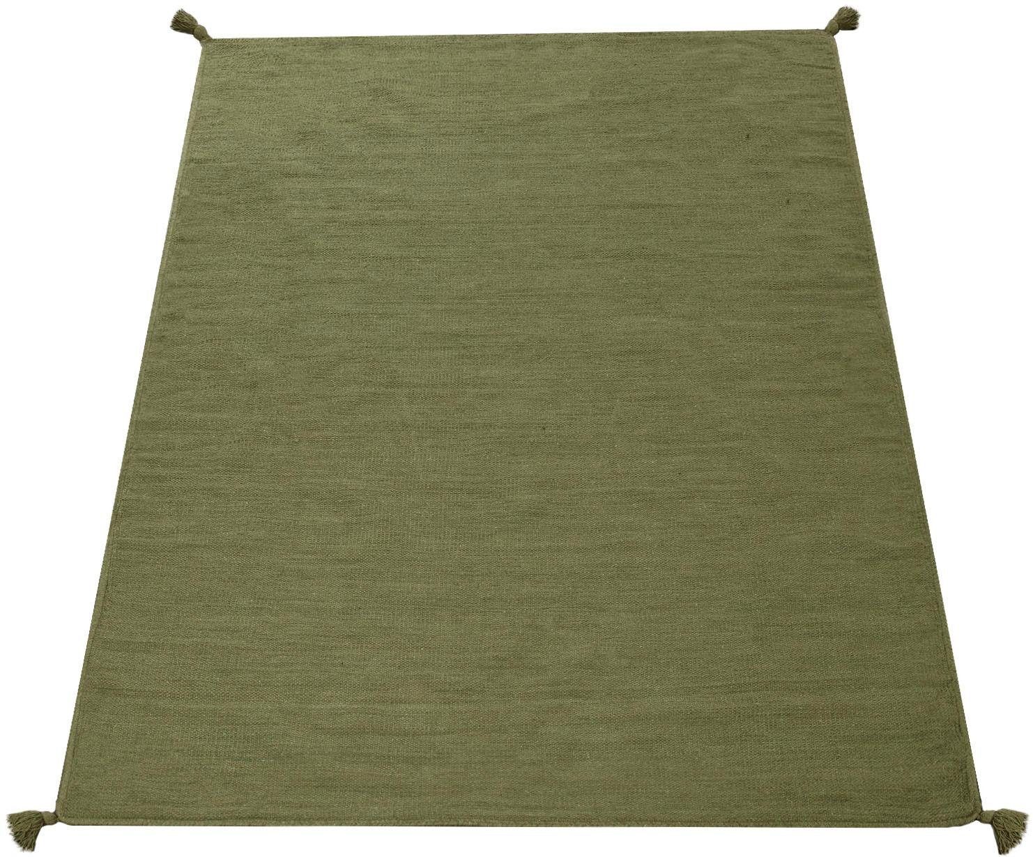 Paco Home Vloerkleed Kilim 210 Handgeweven, platweefsel, puur katoen, met de hand geweven, unikleurig