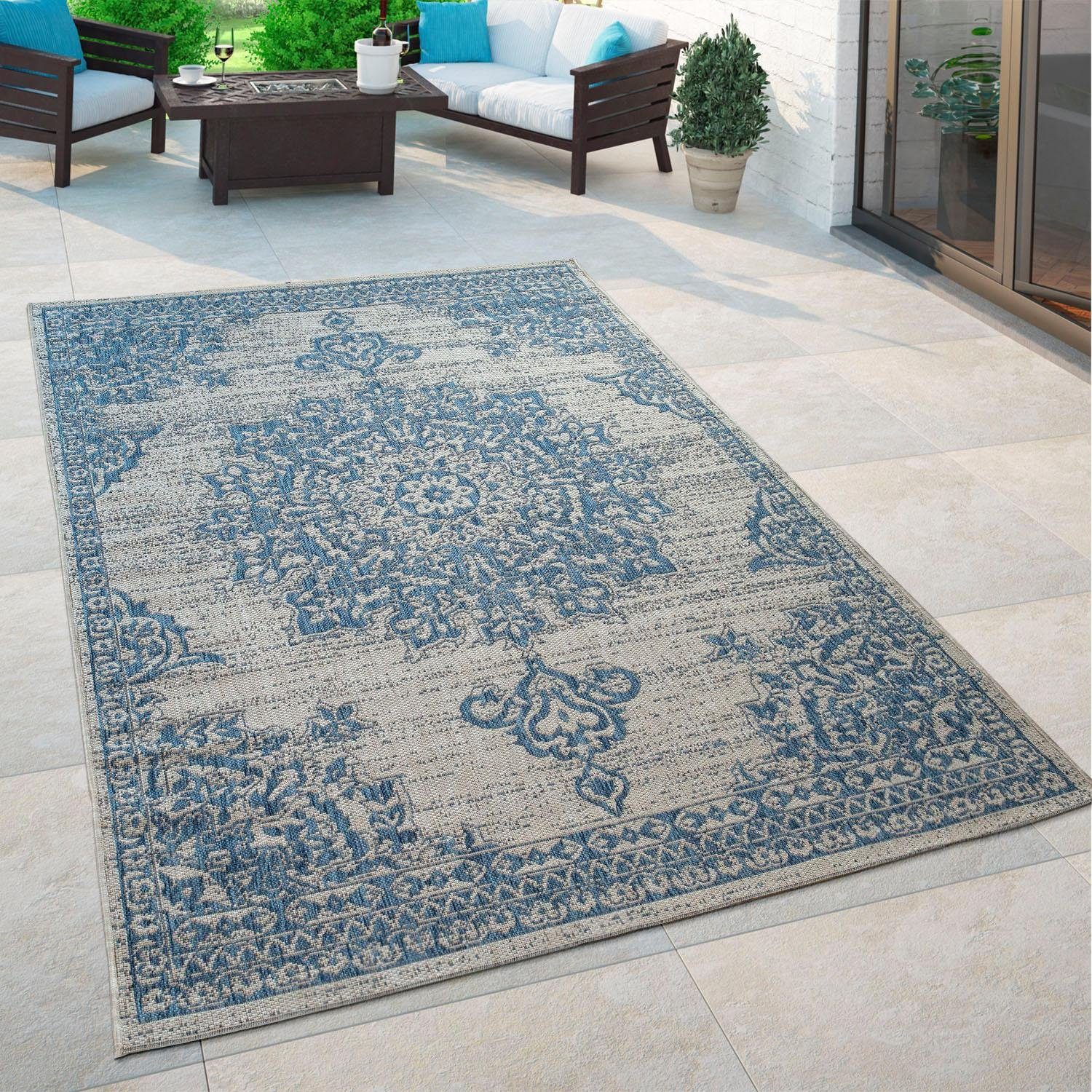 Paco Home Vloerkleed Coco 206 Platweefsel, modern design, oriënt-look, geschikt voor binnen en buiten