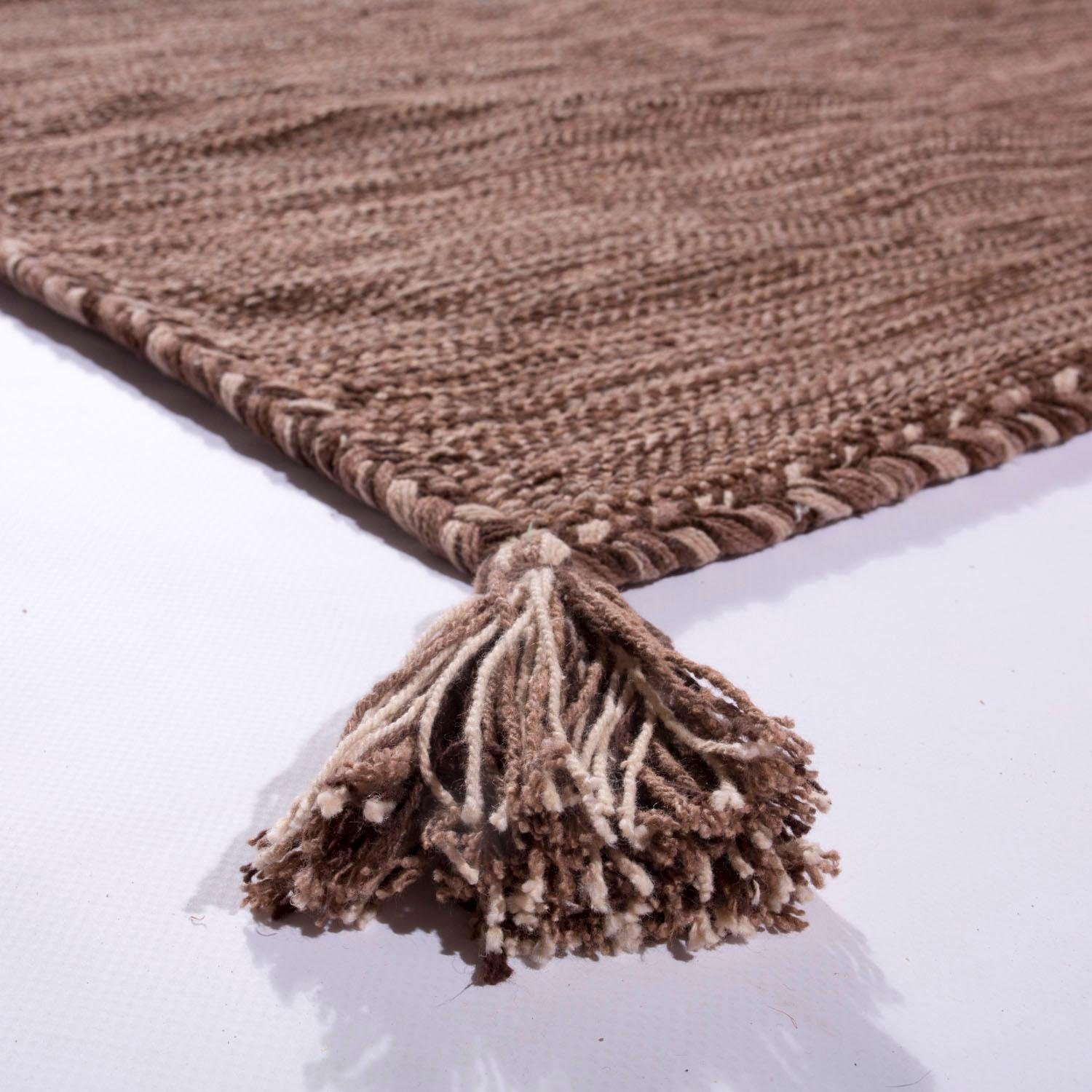 Paco Home Vloerkleed Kilim 210 Handgeweven, platweefsel, puur katoen, met de hand geweven, unikleurig